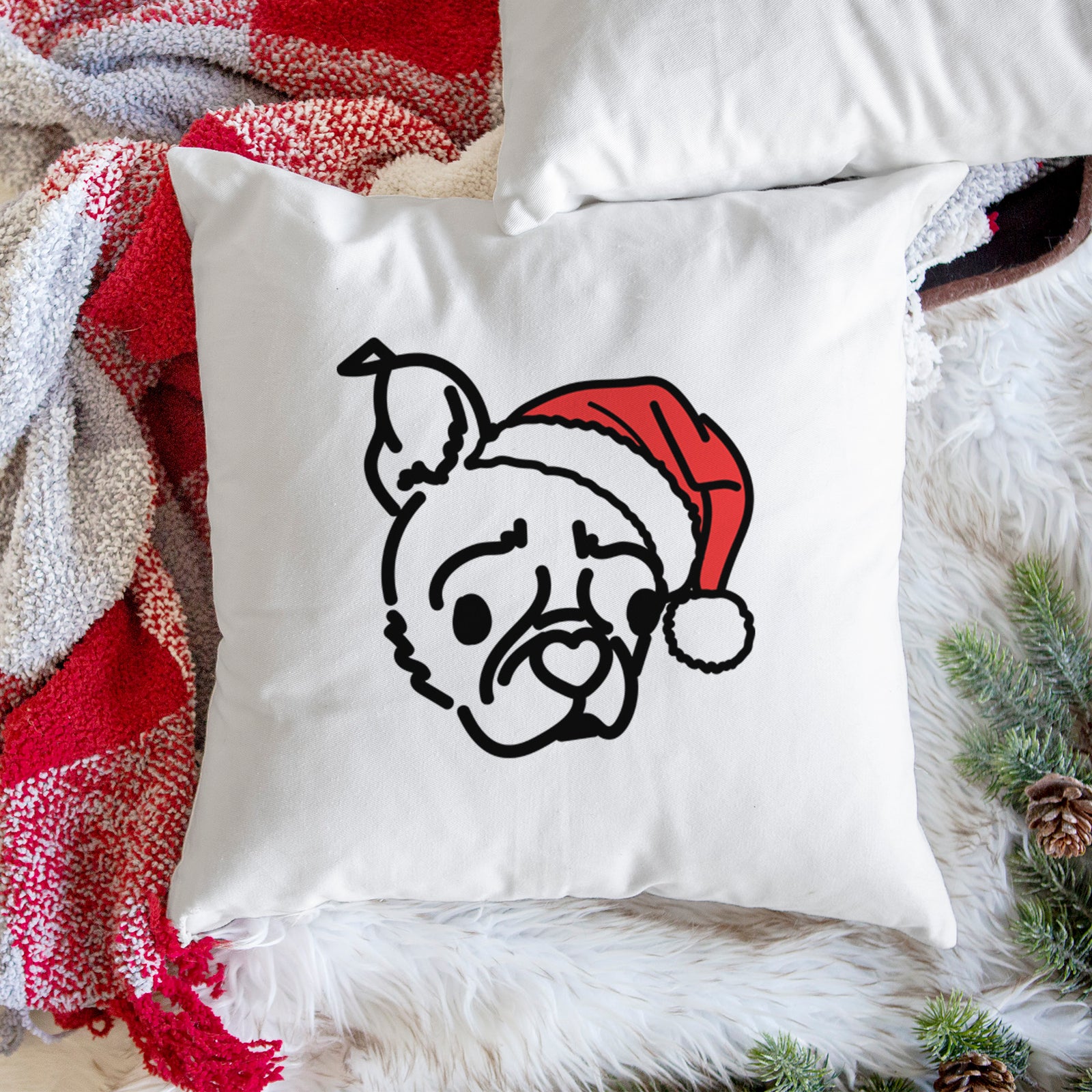 Love Always Pug Boston Terrier Mix - Bella -  Throw Pillow Cover