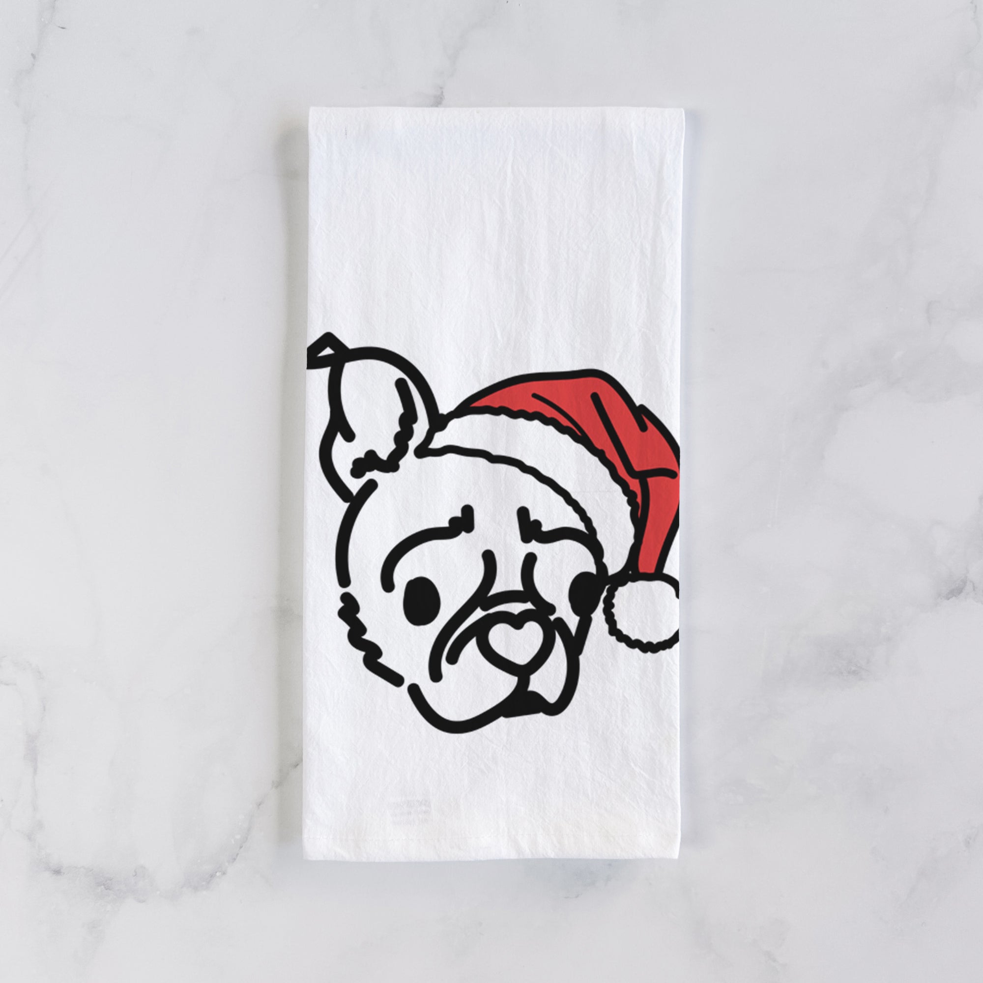 Jolly Pug Boston Terrier Mix - Bella - Tea Towel