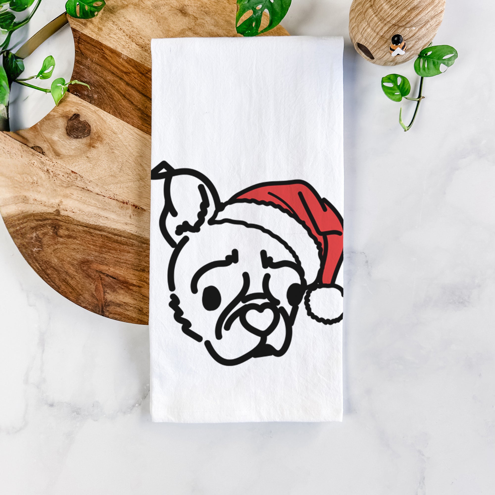 Jolly Pug Boston Terrier Mix - Bella - Tea Towel