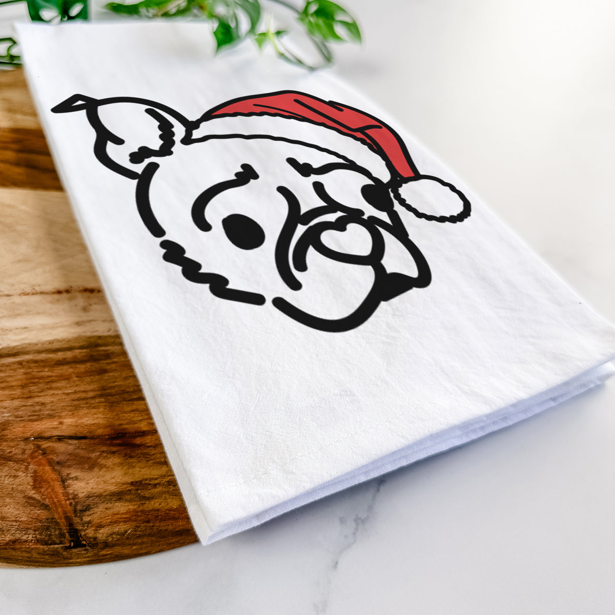 Jolly Pug Boston Terrier Mix - Bella - Tea Towel