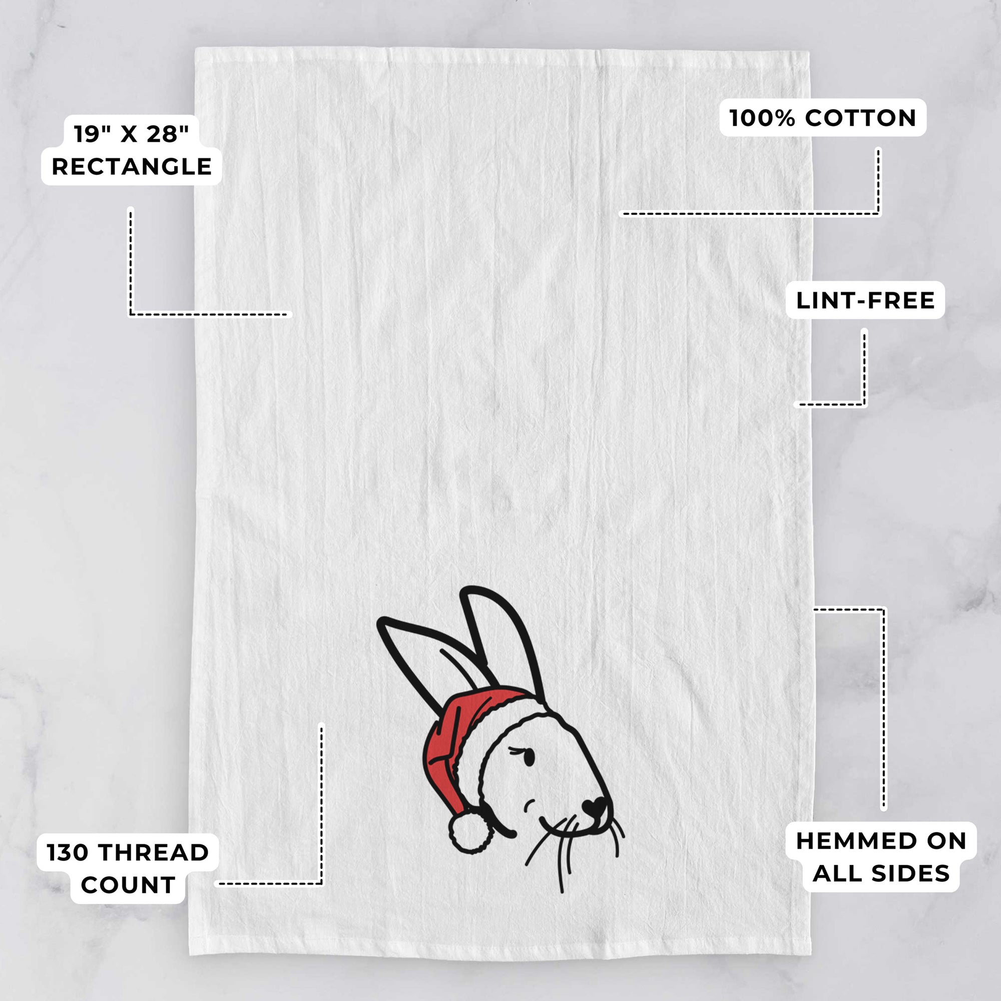 Jolly Rex Rabbit - Betsy - Tea Towel