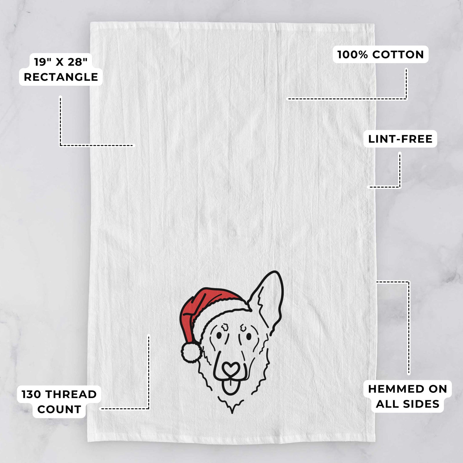 Jolly Shepherd Mix - Bodhi - Tea Towel
