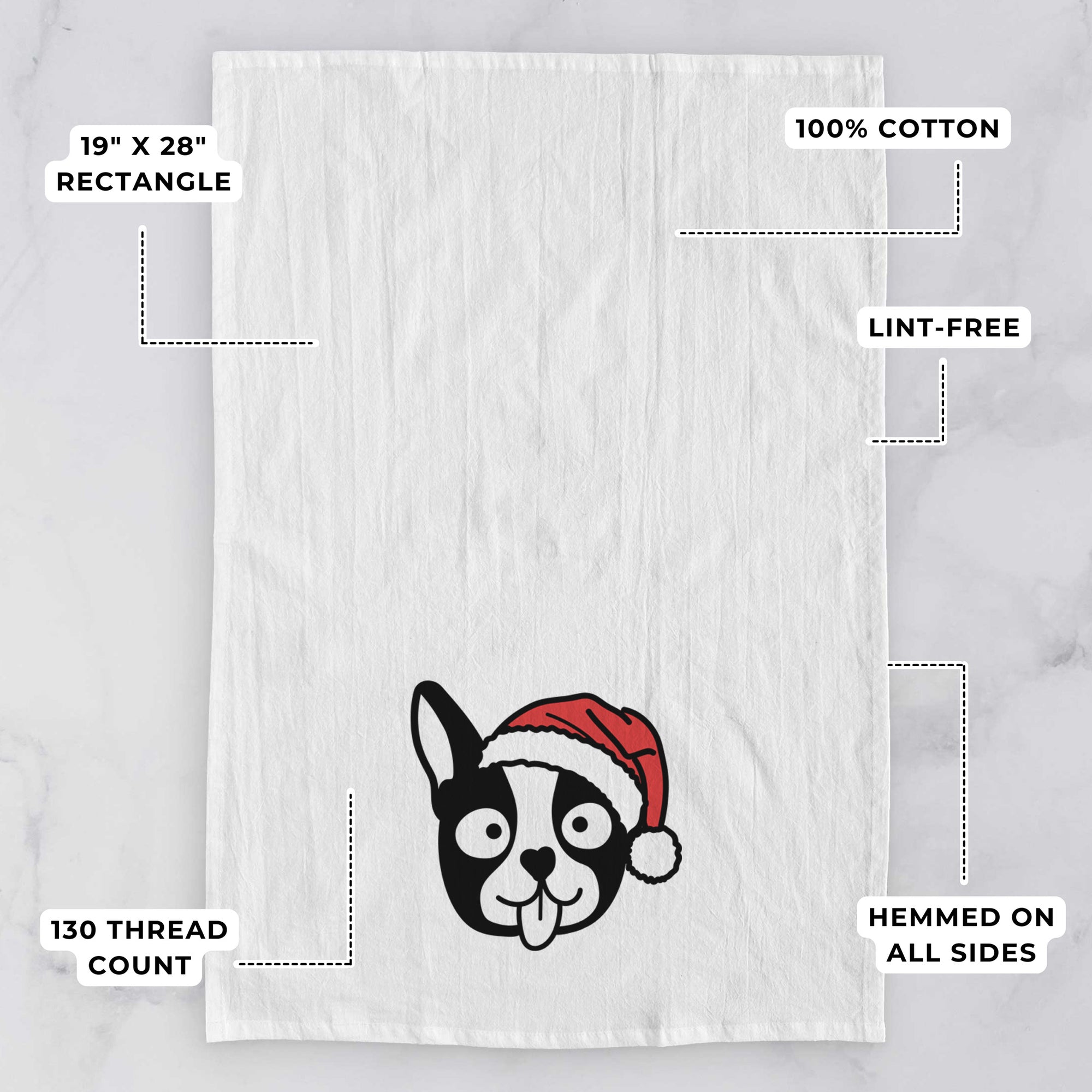 Jolly Boston Terrier - Tea Towel