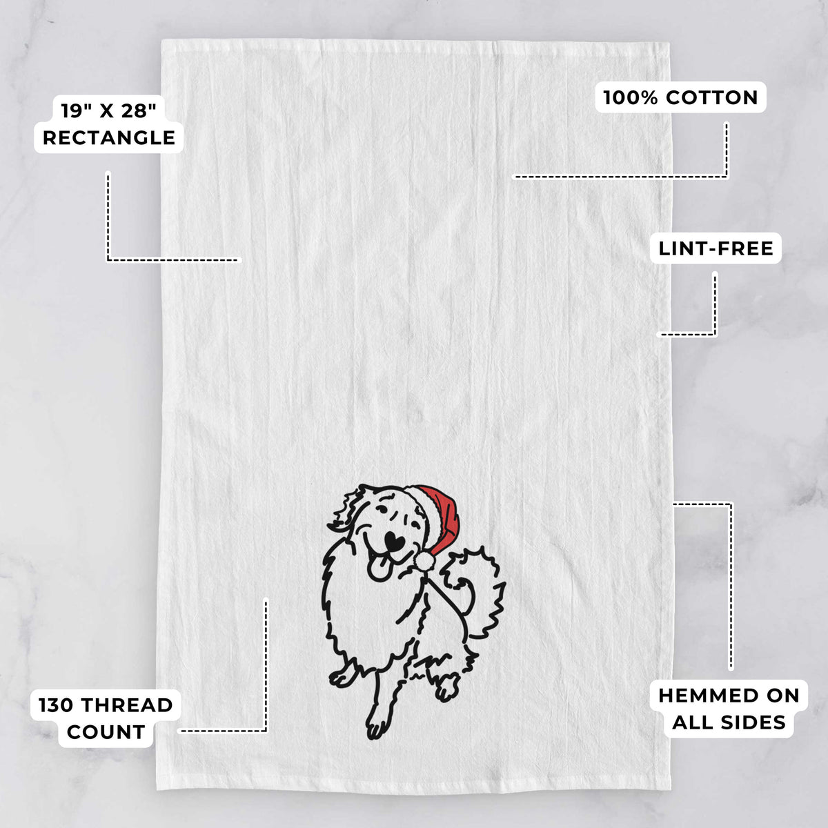 Jolly Golden Retriever - Brinkley - Tea Towel