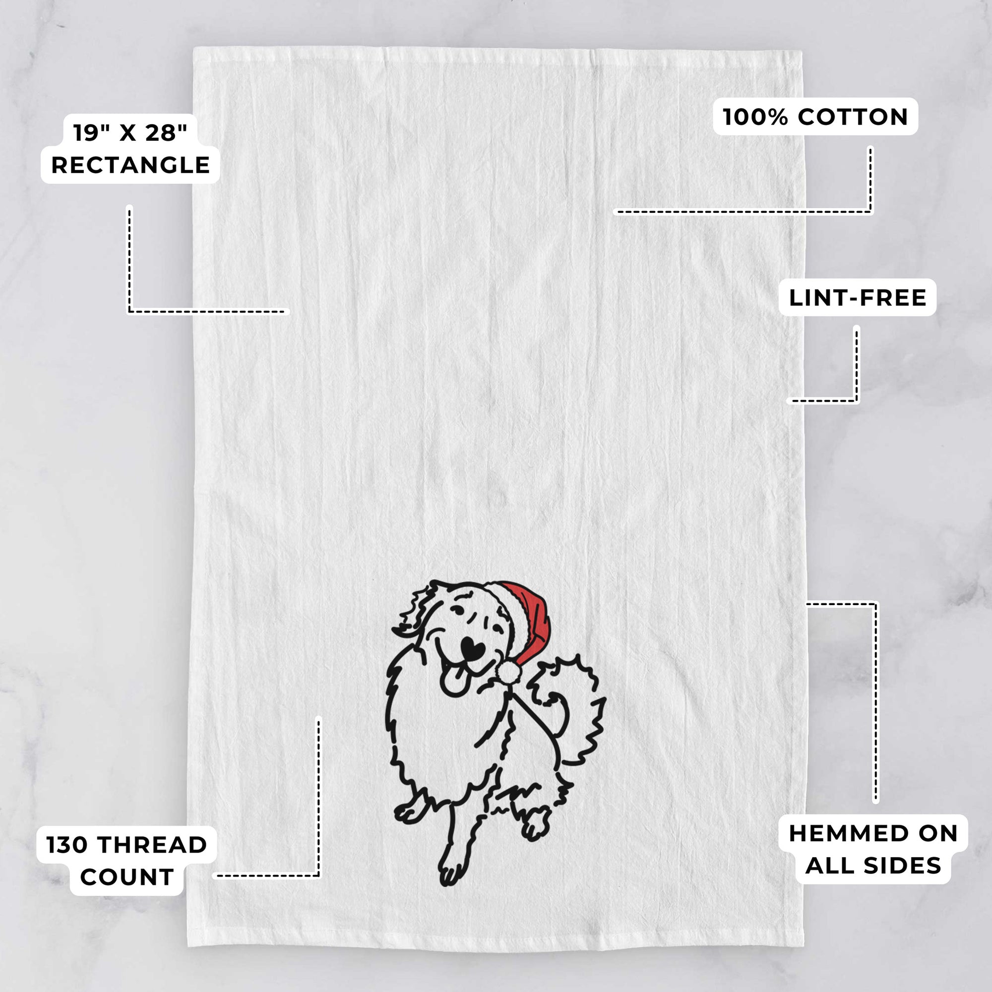 Jolly Golden Retriever - Brinkley - Tea Towel