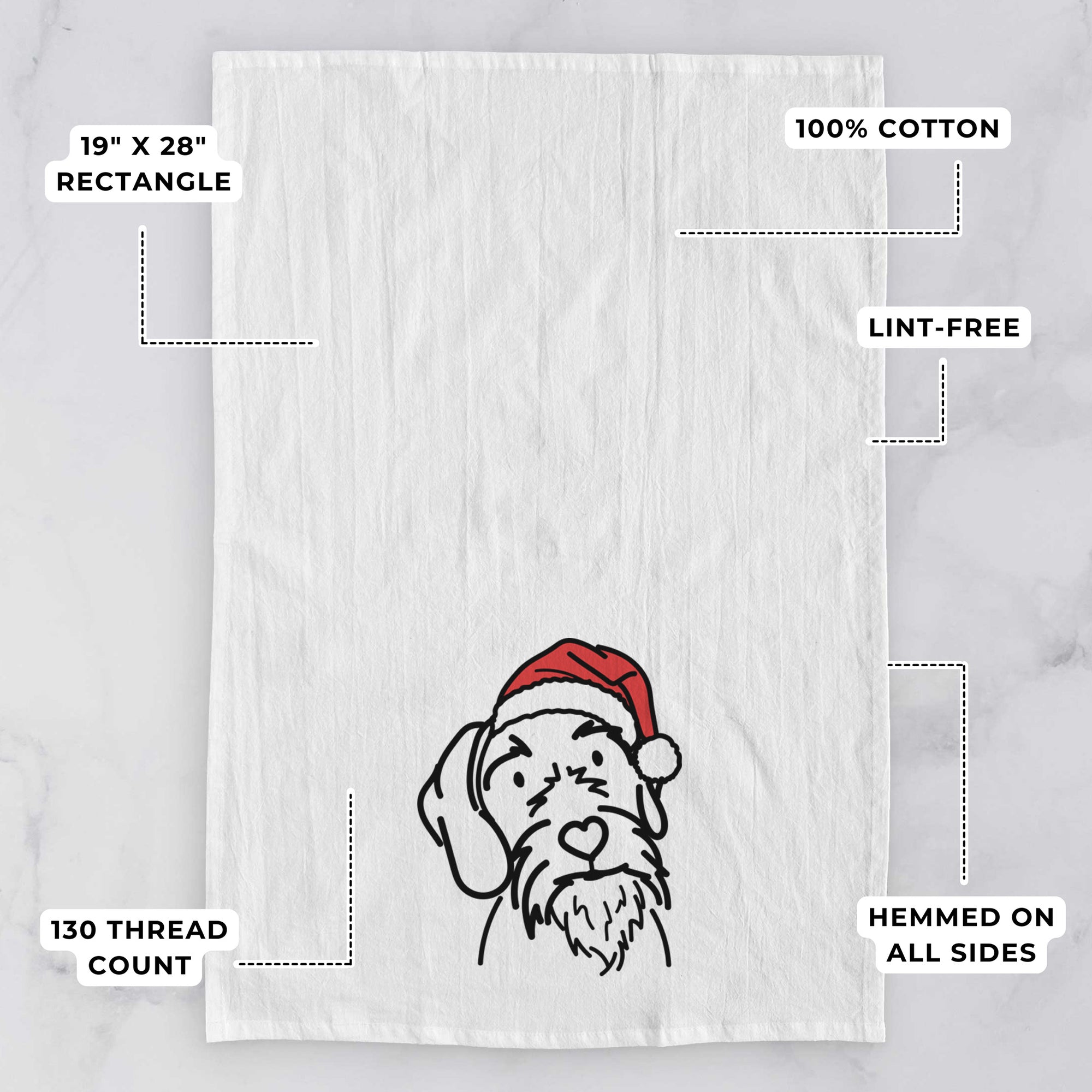 Jolly German Wirehaired Pointer - Buck - Tea Towel