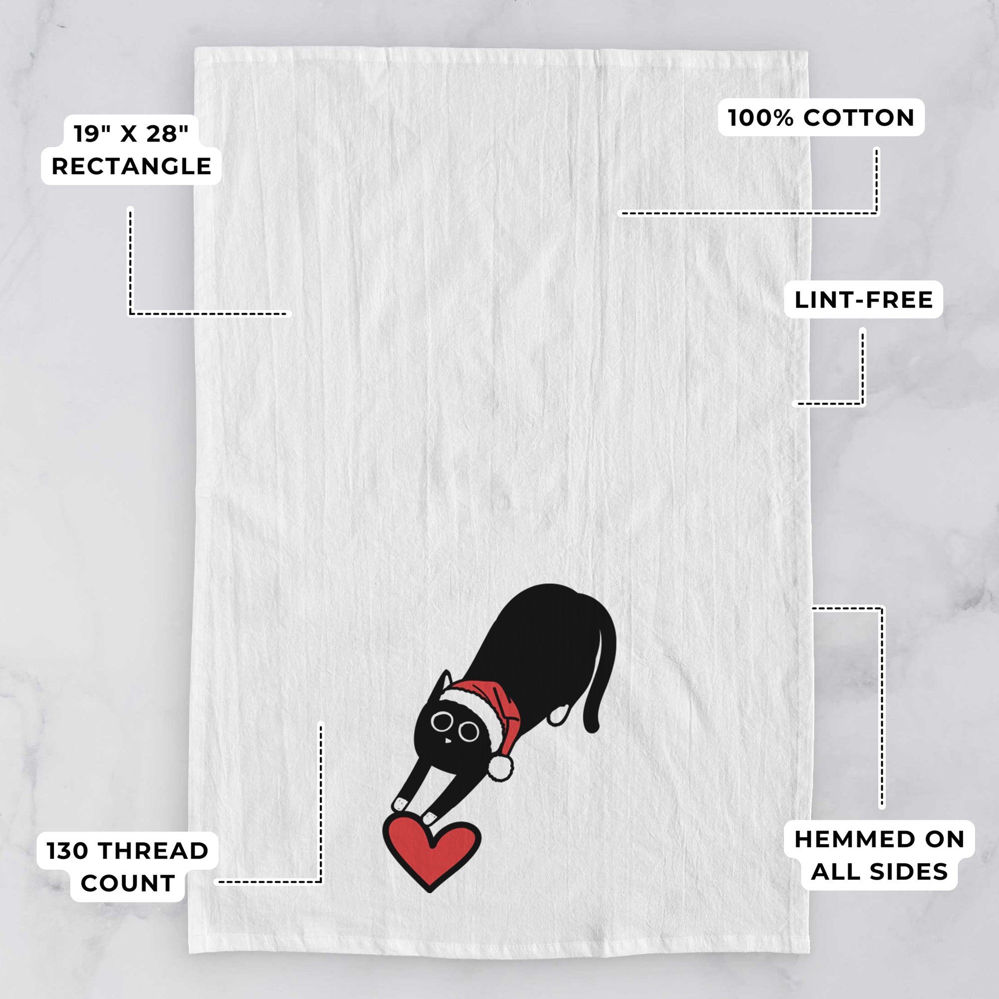 Jolly Black Cat - Bug - Tea Towel