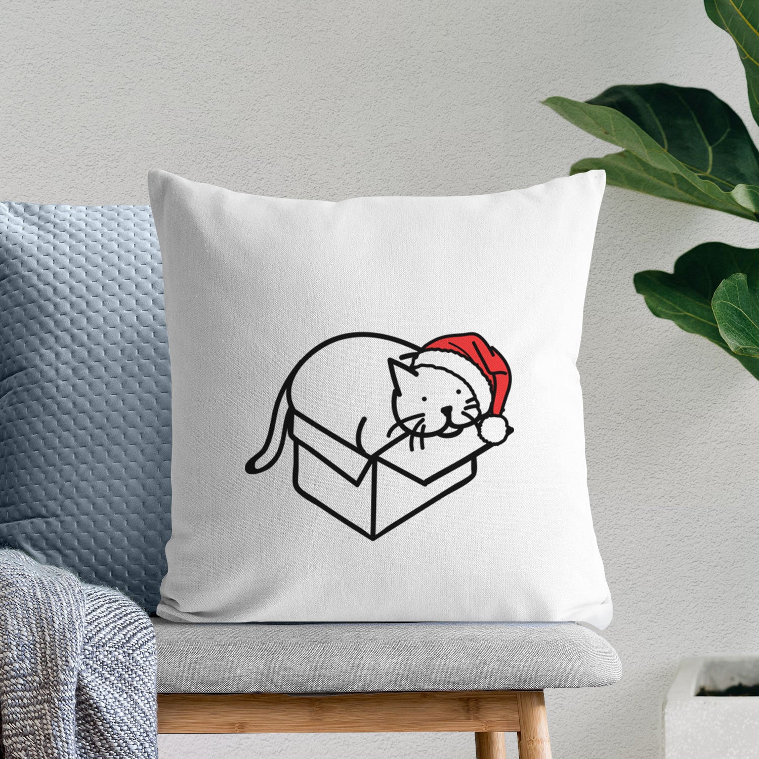 Love Always Cat in a Box - Charlie -  Throw Pillow Cover