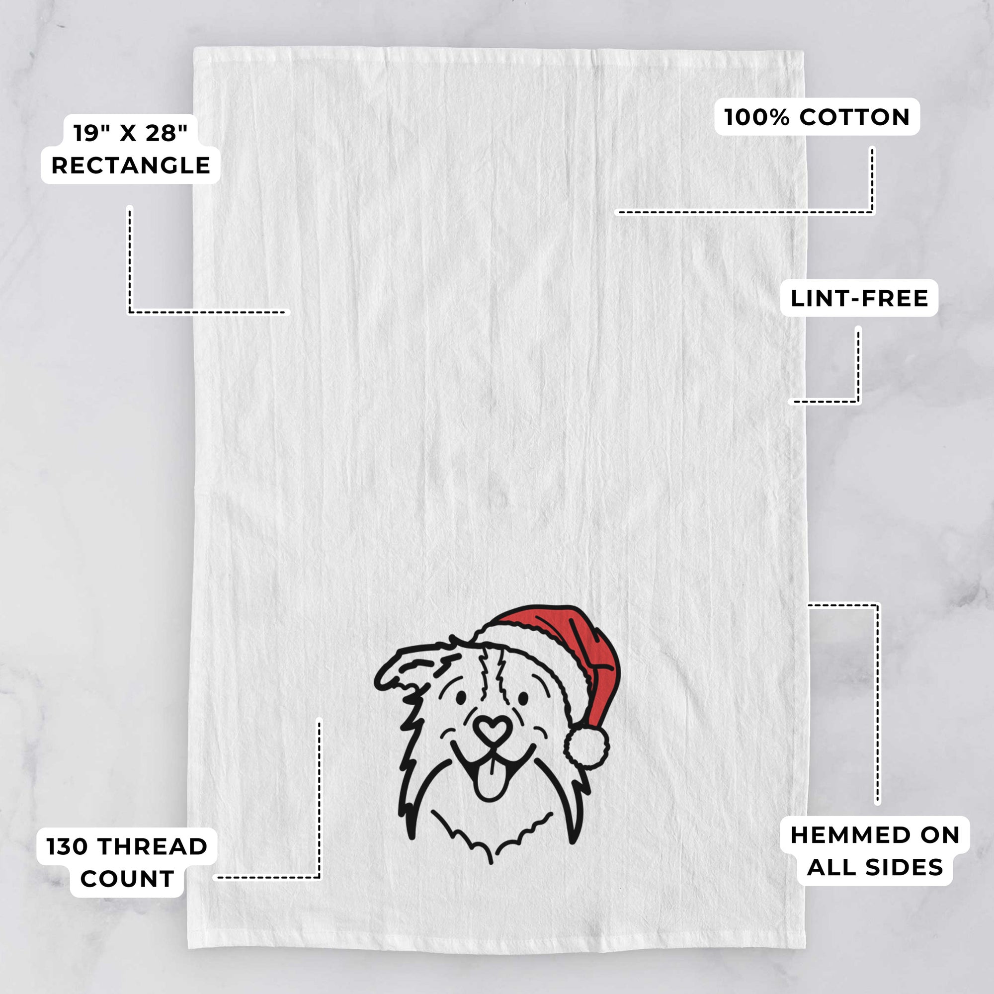 Jolly Border Collie - Cricket - Tea Towel