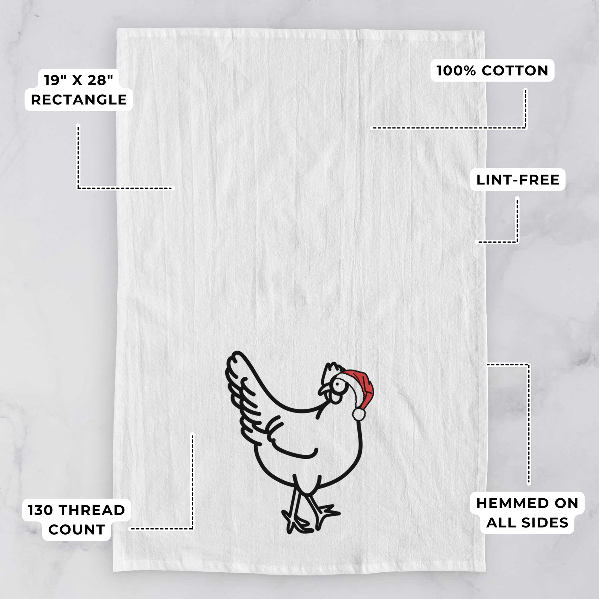 Jolly Chicken - Daisy - Tea Towel