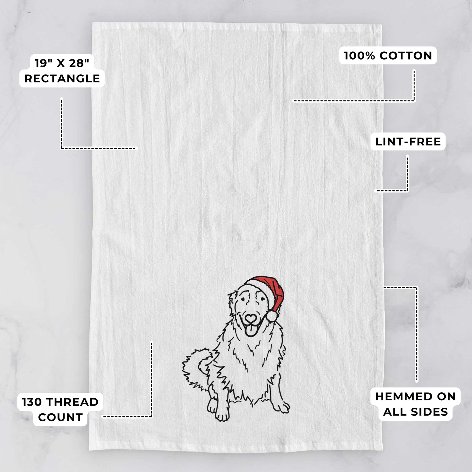 Jolly Golden Retriever - Daisy - Tea Towel