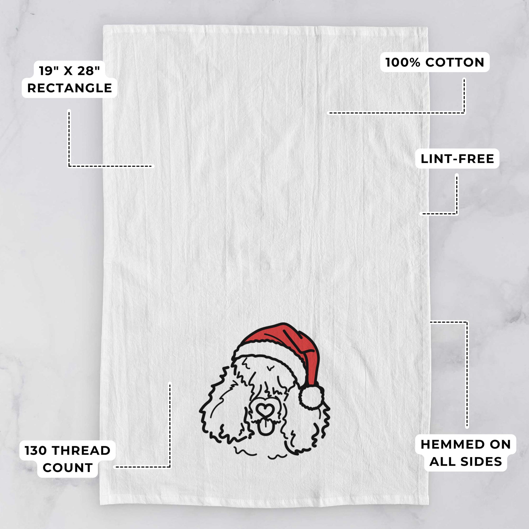 Jolly Bouvier des Flandres - Deeogey - Tea Towel