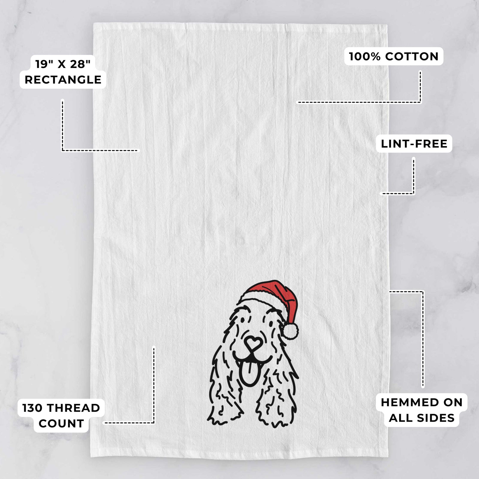 Jolly English Cocker Spaniel - Dolly - Tea Towel