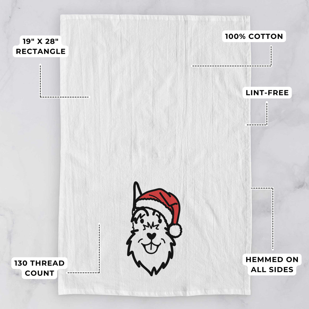 Jolly Schnauzer Cropped Ears - Tea Towel