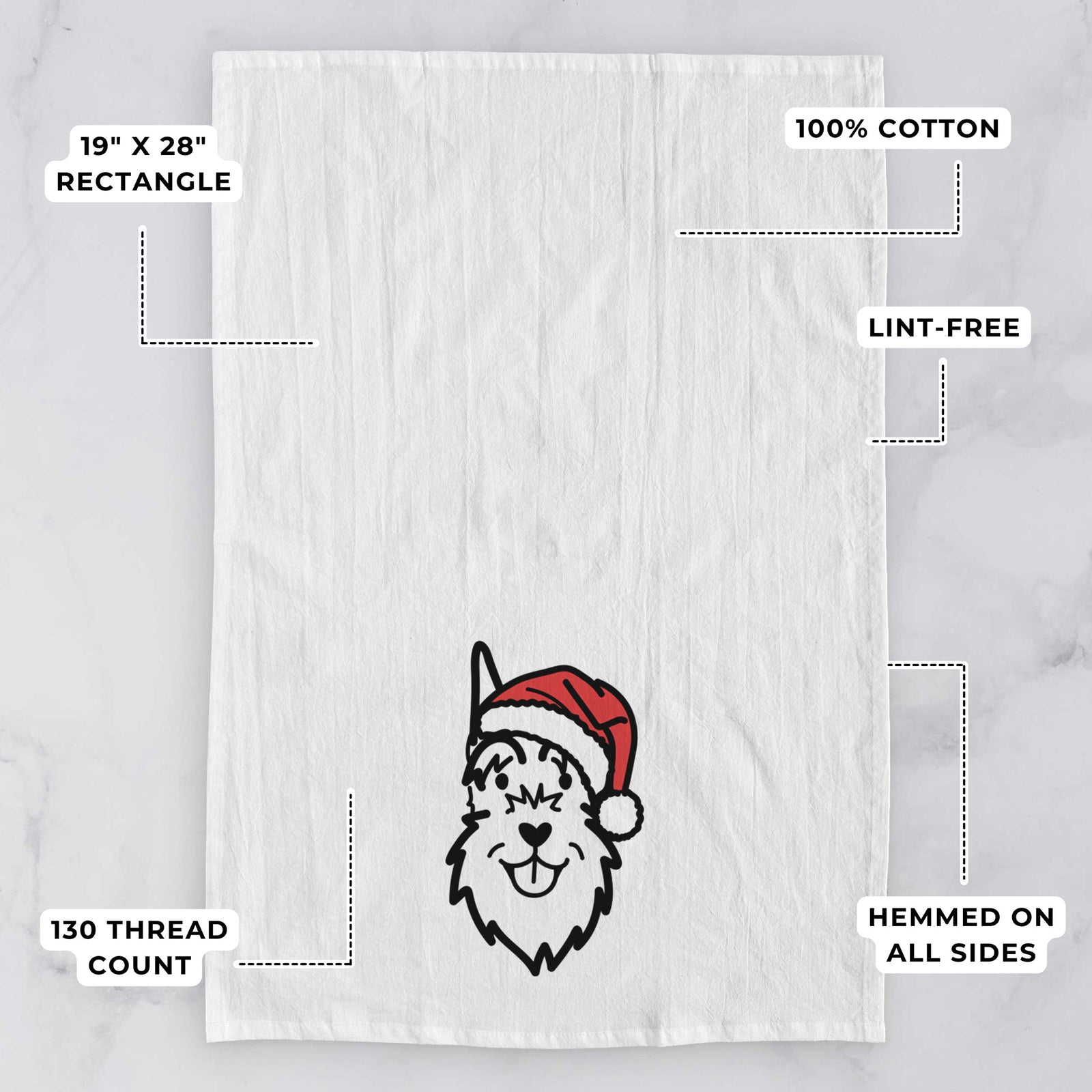 Jolly Schnauzer Cropped Ears - Tea Towel