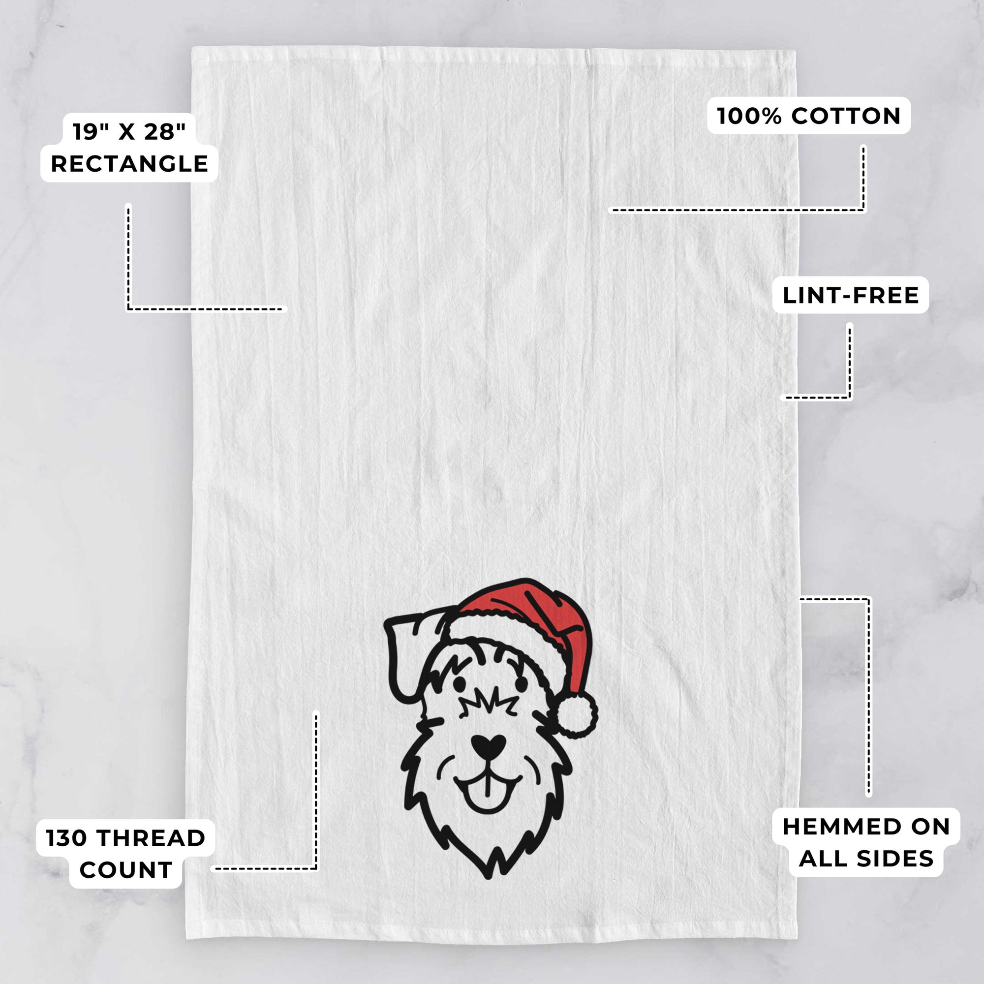 Jolly Schnauzer Natural Ears - Tea Towel