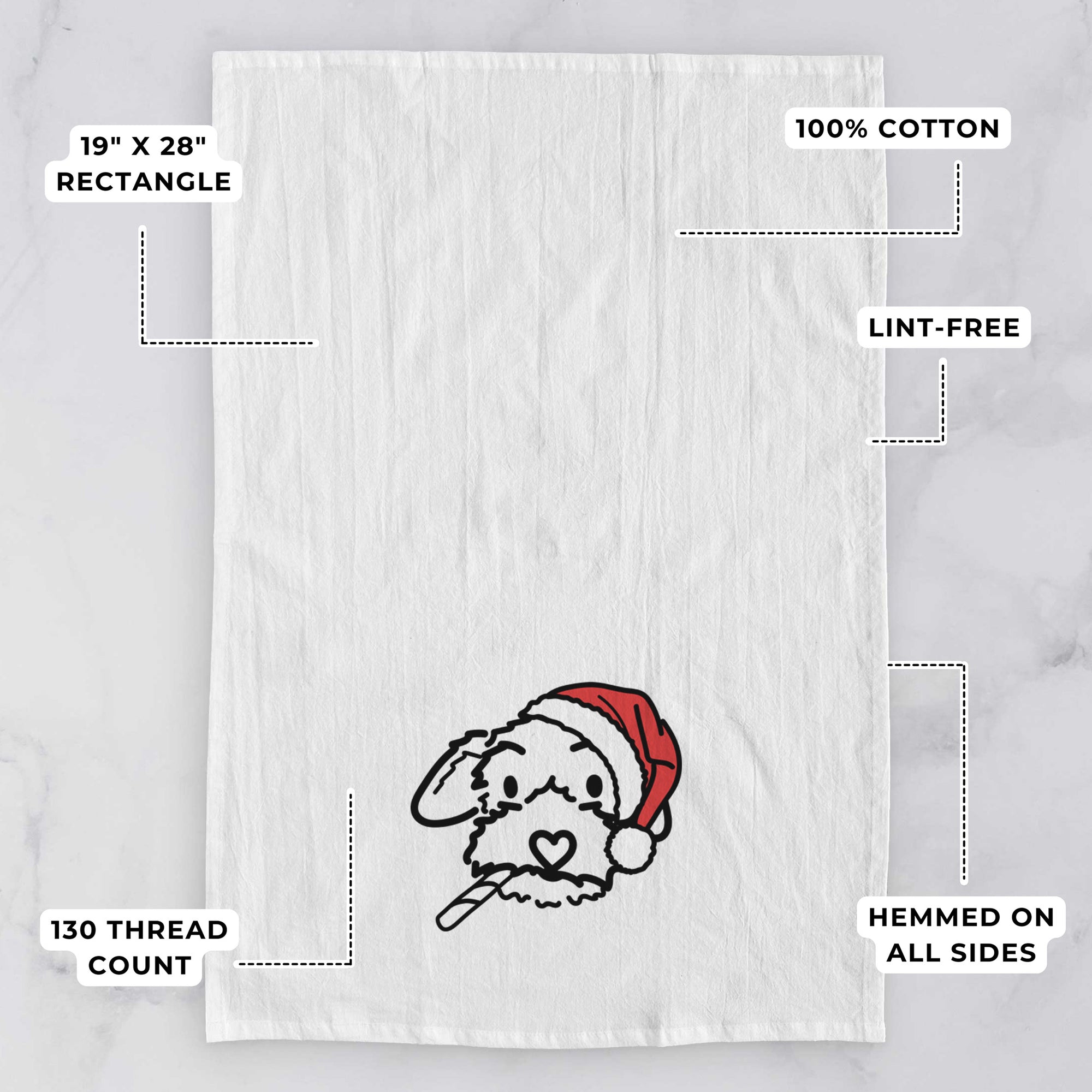 Jolly Poodle Mix - Gomer - Tea Towel