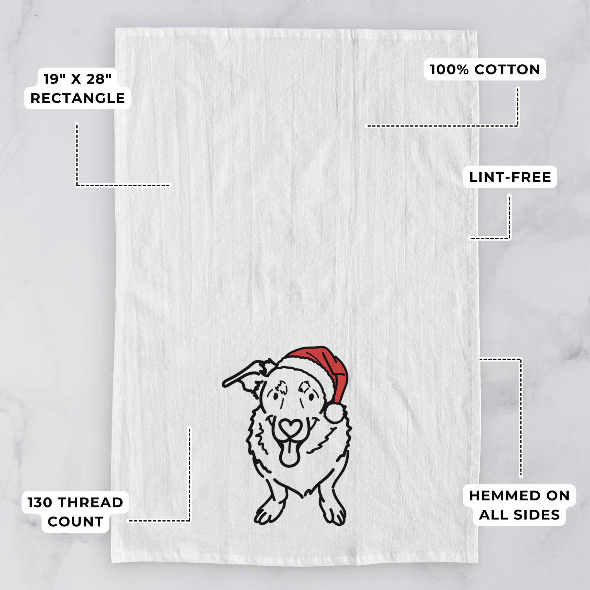 Jolly Basset Hound German Shepherd Mix - Gretchen - Tea Towel