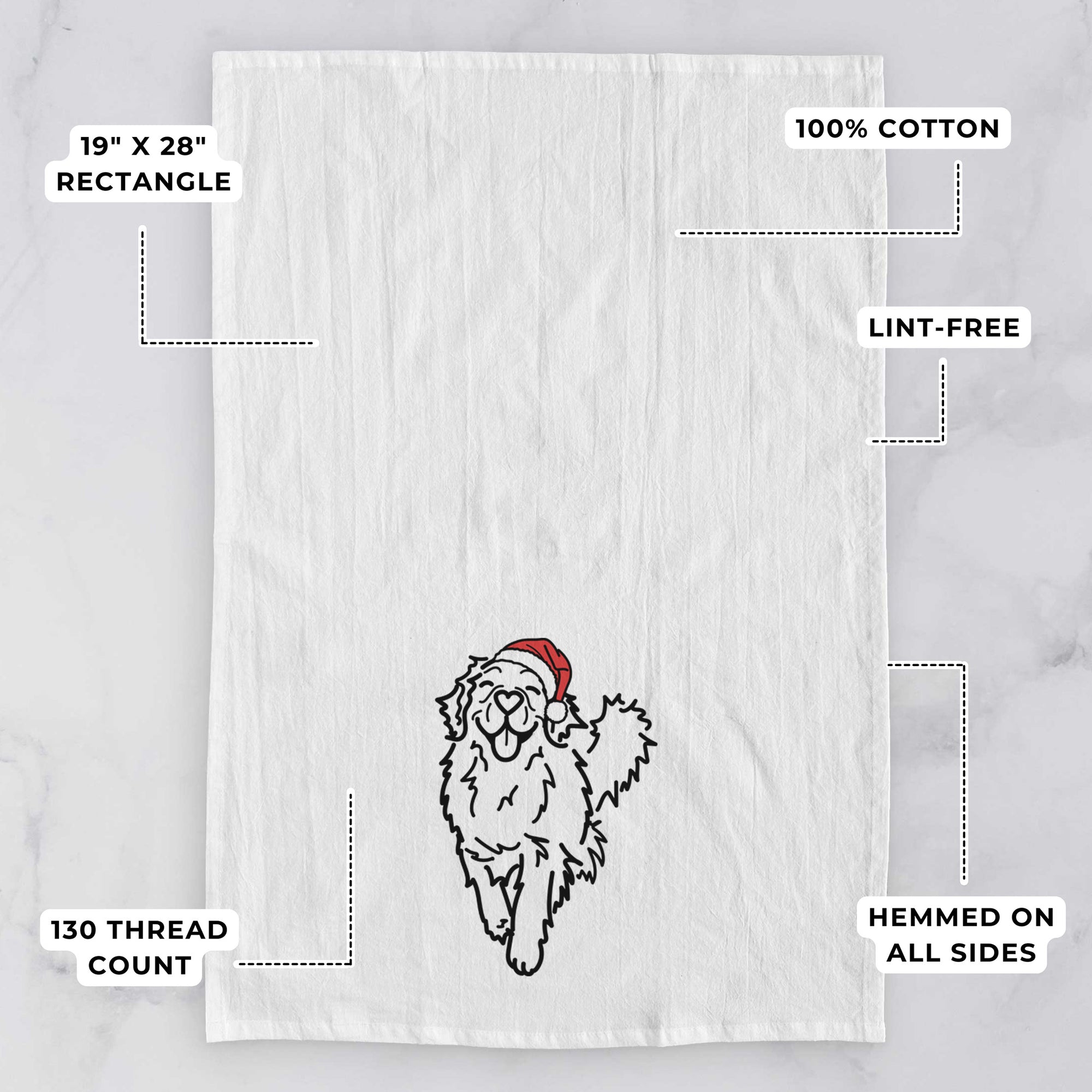 Jolly Golden Retriever - Hamlet - Tea Towel