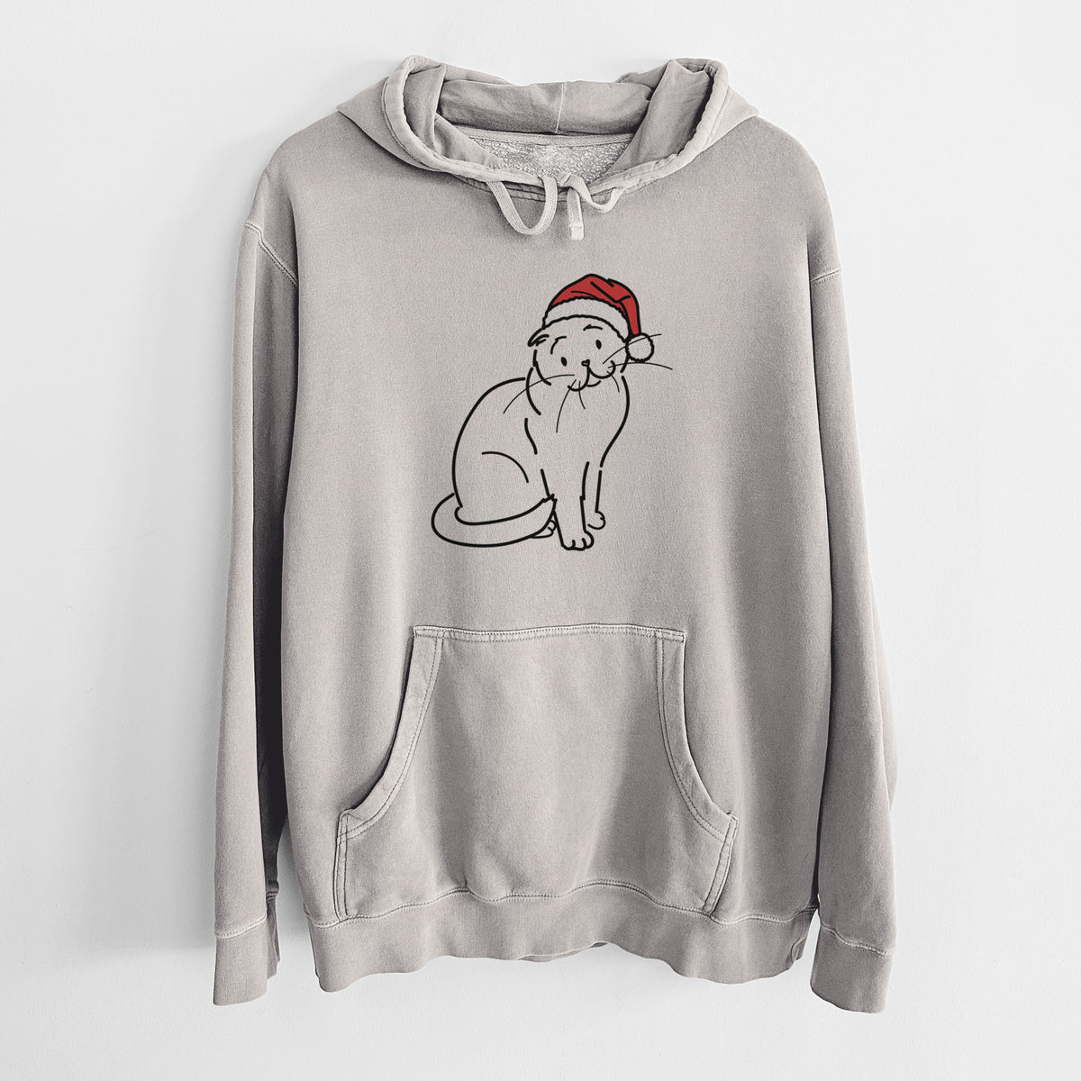 Jolly Scottish Fold Cat - Hank - Unisex Pigment Dyed Hoodie