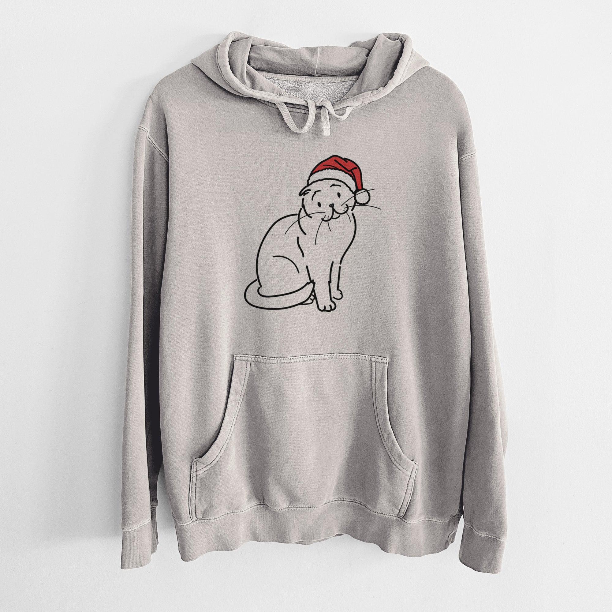 Jolly Scottish Fold Cat - Hank - Unisex Pigment Dyed Hoodie