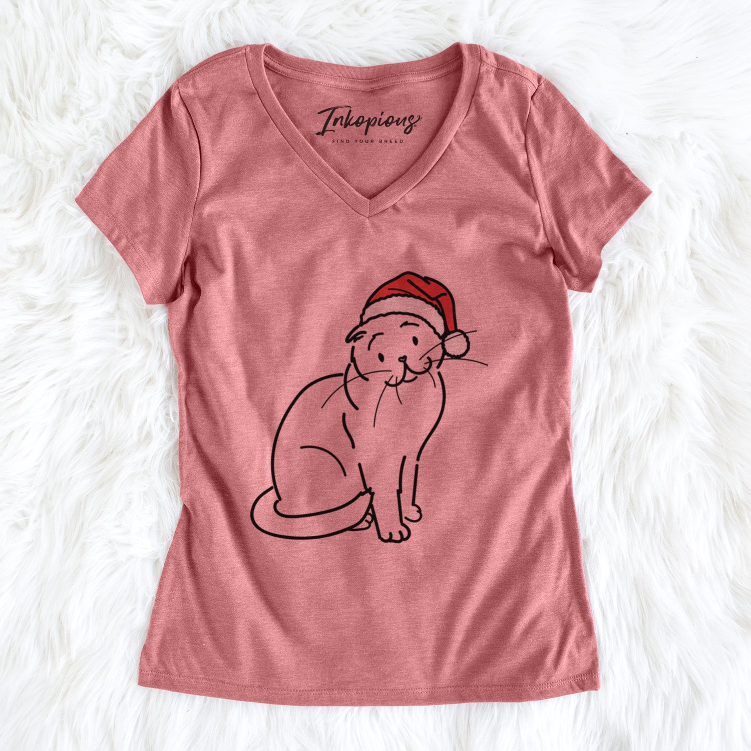 Jolly Scottish Fold Cat - Hank - Women's Perfect V-neck Shirt