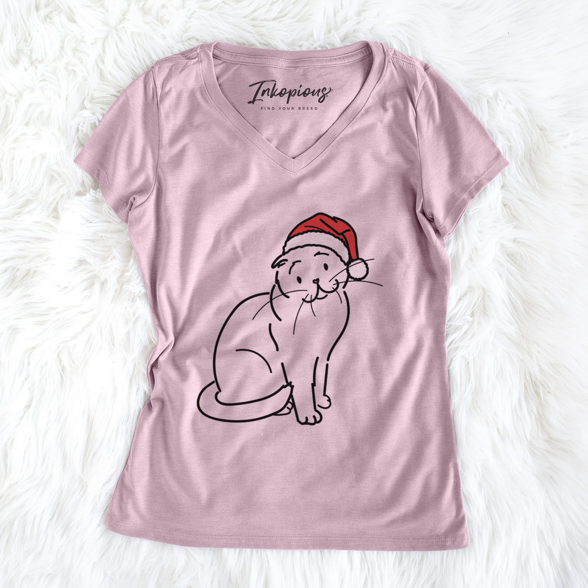 Jolly Scottish Fold Cat - Hank - Women's Perfect V-neck Shirt