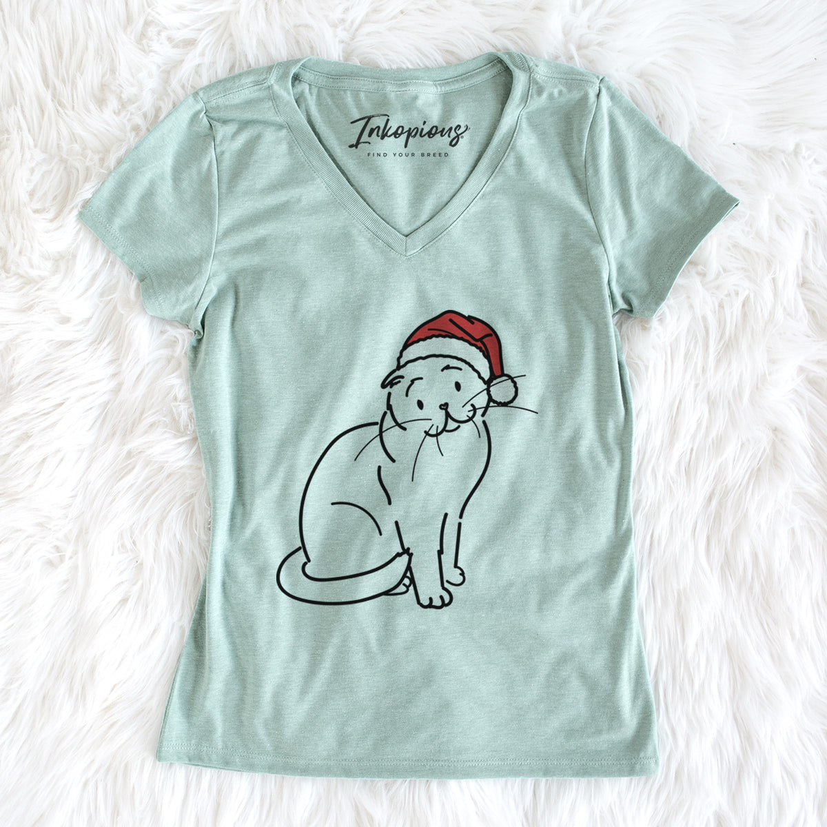 Jolly Scottish Fold Cat - Hank - Women&#39;s Perfect V-neck Shirt