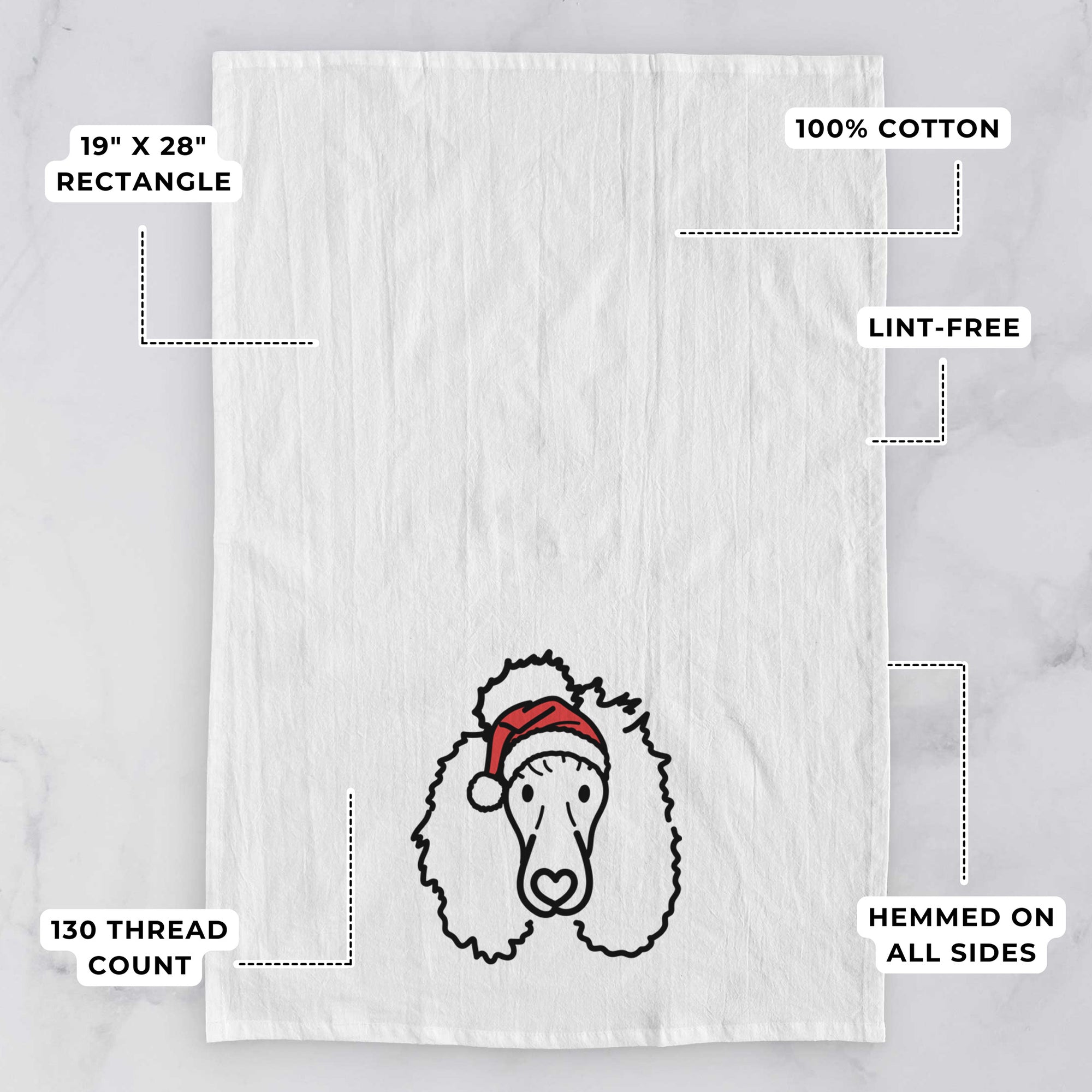 Jolly Standard Poodle - Jemma - Tea Towel