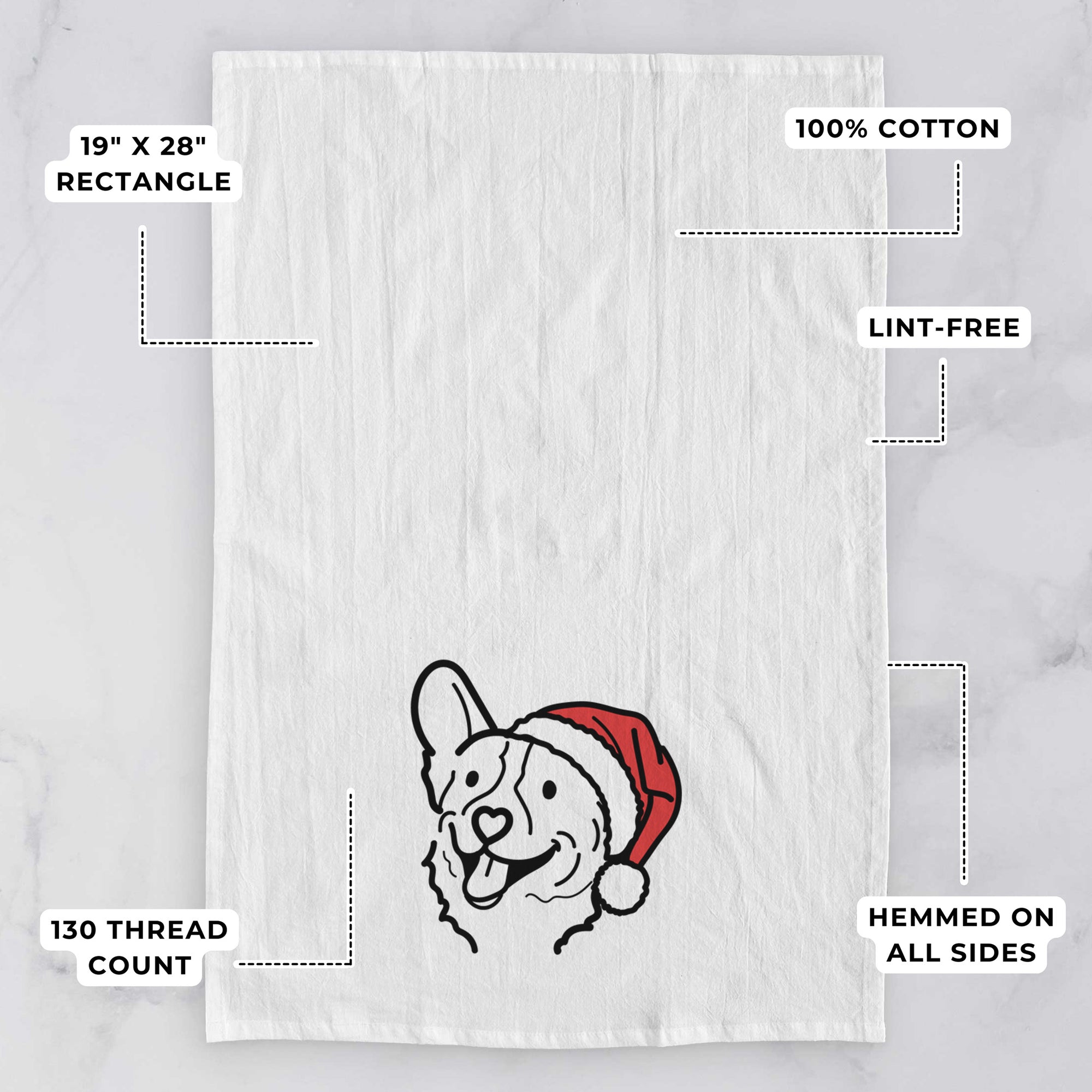 Jolly Corgi - Lily - Tea Towel