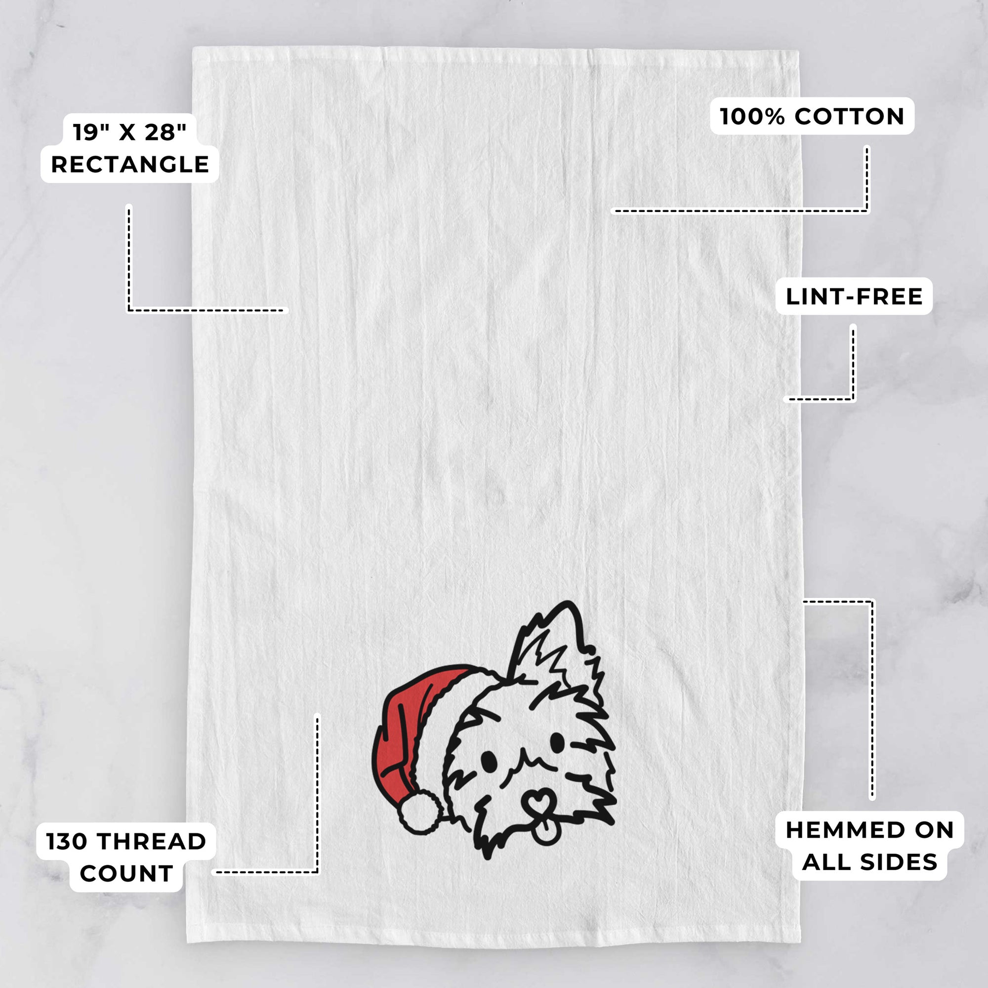 Jolly Yorkshire Terrier - Luna - Tea Towel