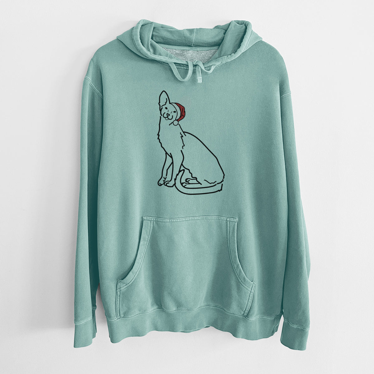 Jolly Oriental Shorthair Cat - Lyra - Unisex Pigment Dyed Hoodie