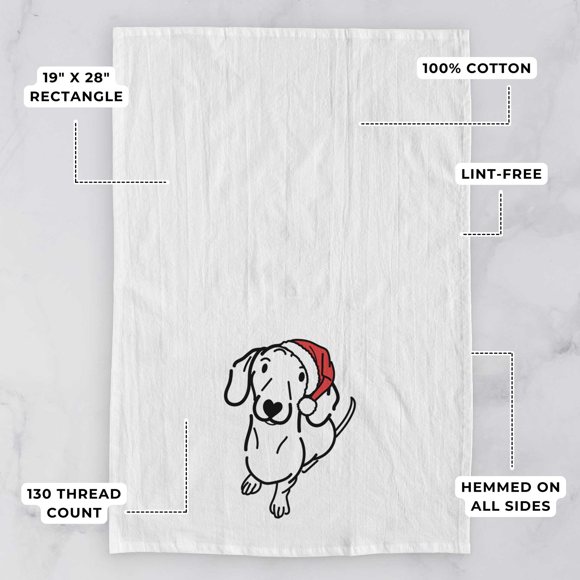 Jolly Dachshund - Moxie - Tea Towel