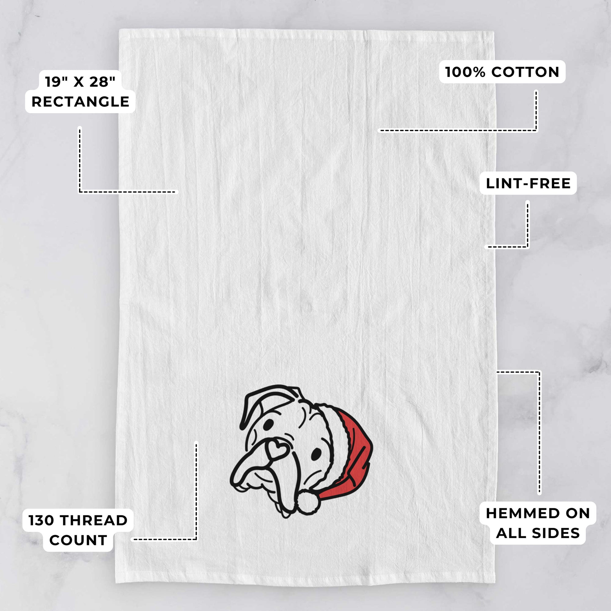 Jolly Boxer - Noodle - Tea Towel