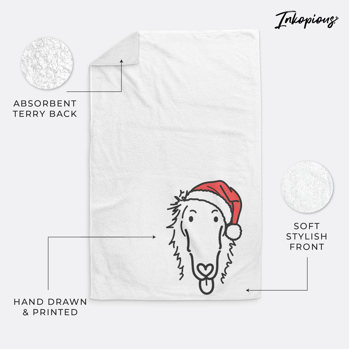 Jolly Borzoi - Opal - Decorative Hand Towel