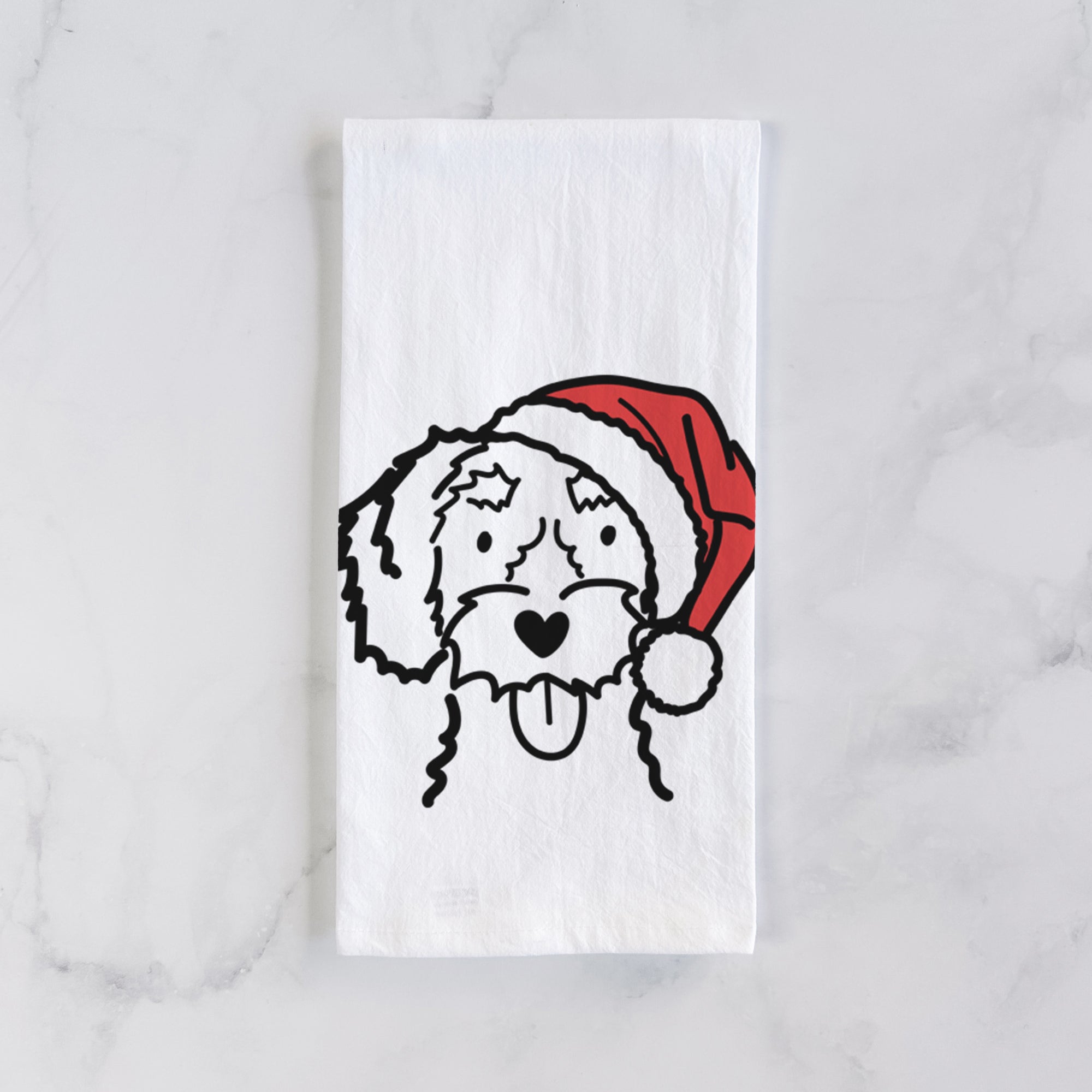 Jolly White Schnoodle - Tea Towel