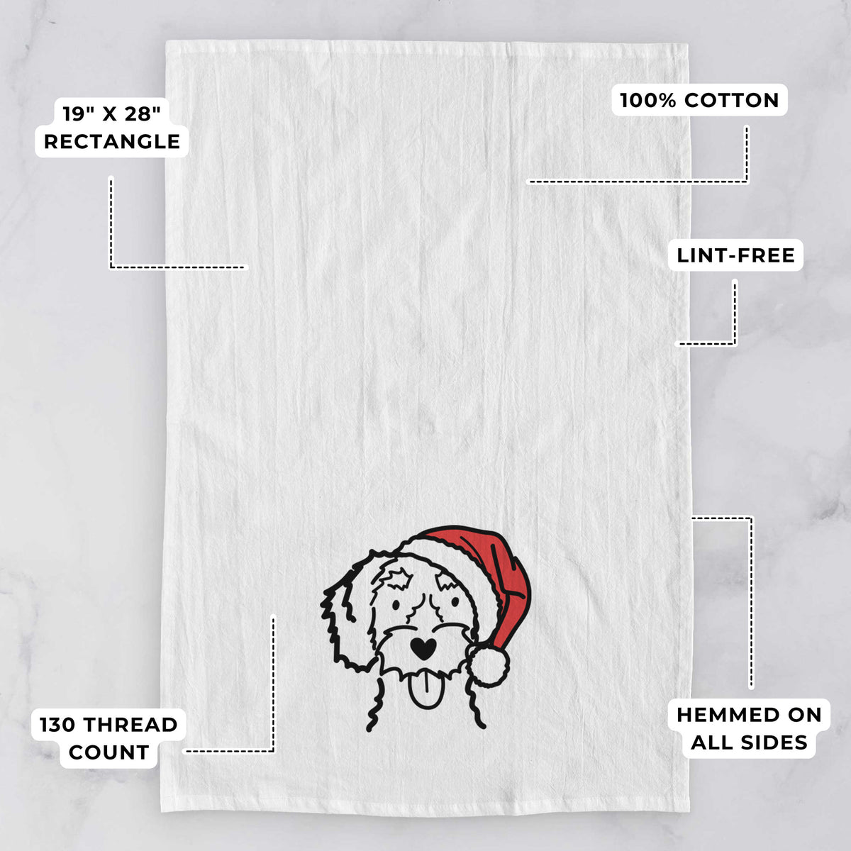 Jolly White Schnoodle - Tea Towel