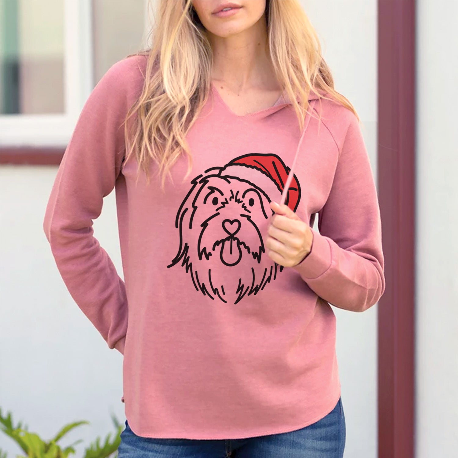 Jolly Bearded Collie - Tucker - Cali Wave Hooded Sweatshirt