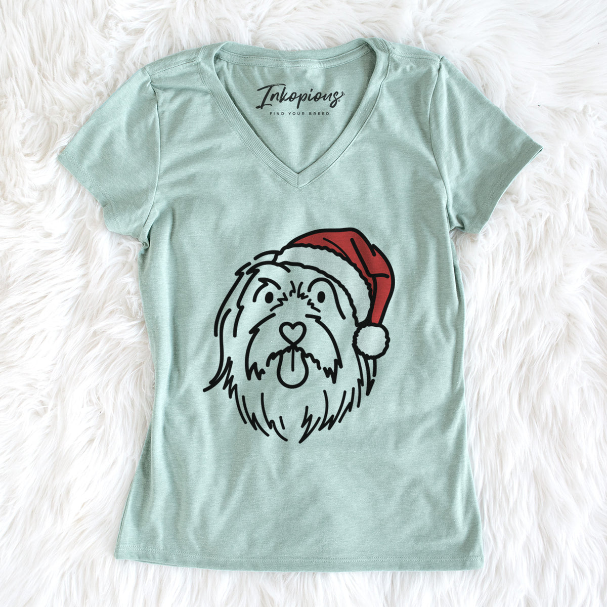 Jolly Bearded Collie - Tucker - Women&#39;s Perfect V-neck Shirt