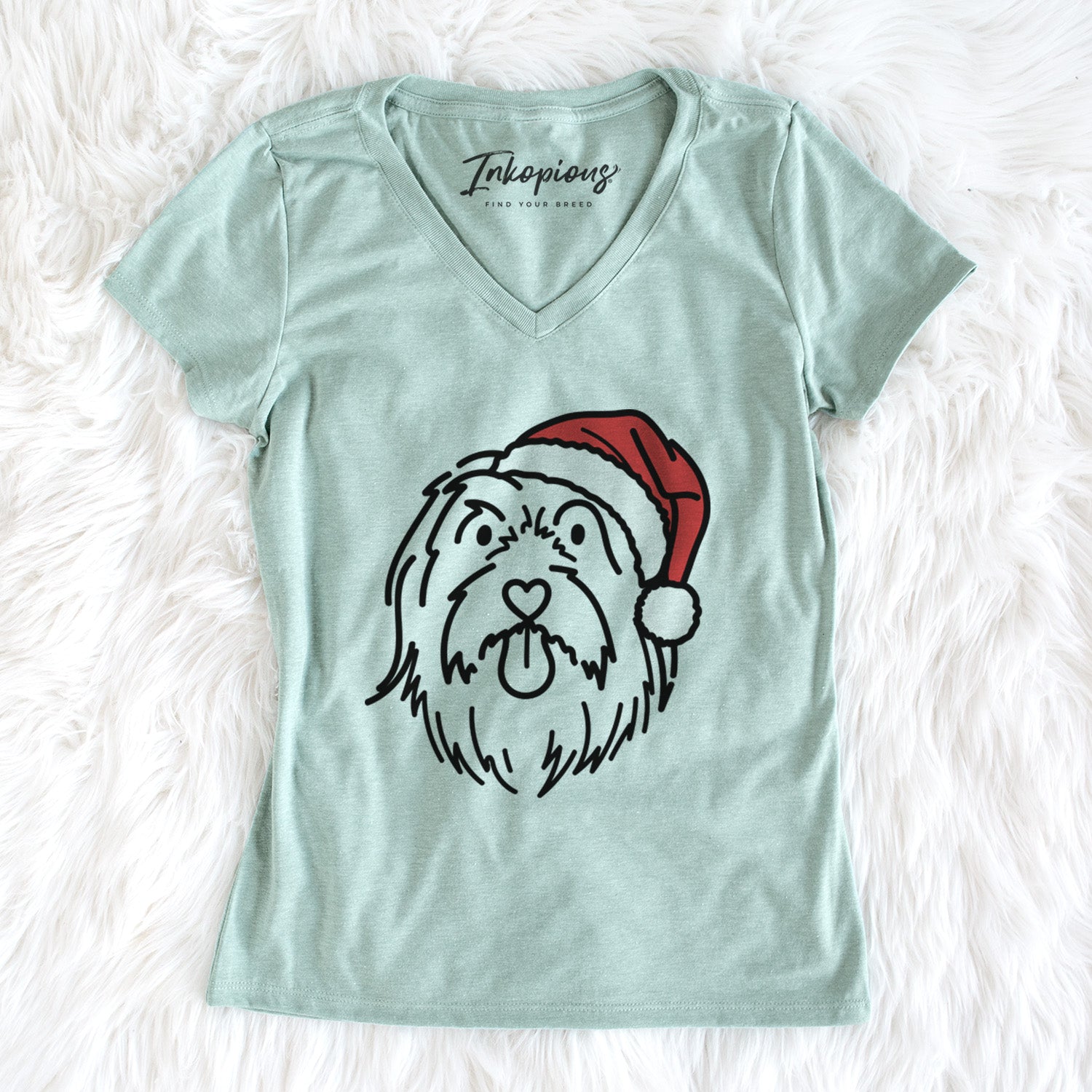 Jolly Bearded Collie - Tucker - Women's Perfect V-neck Shirt