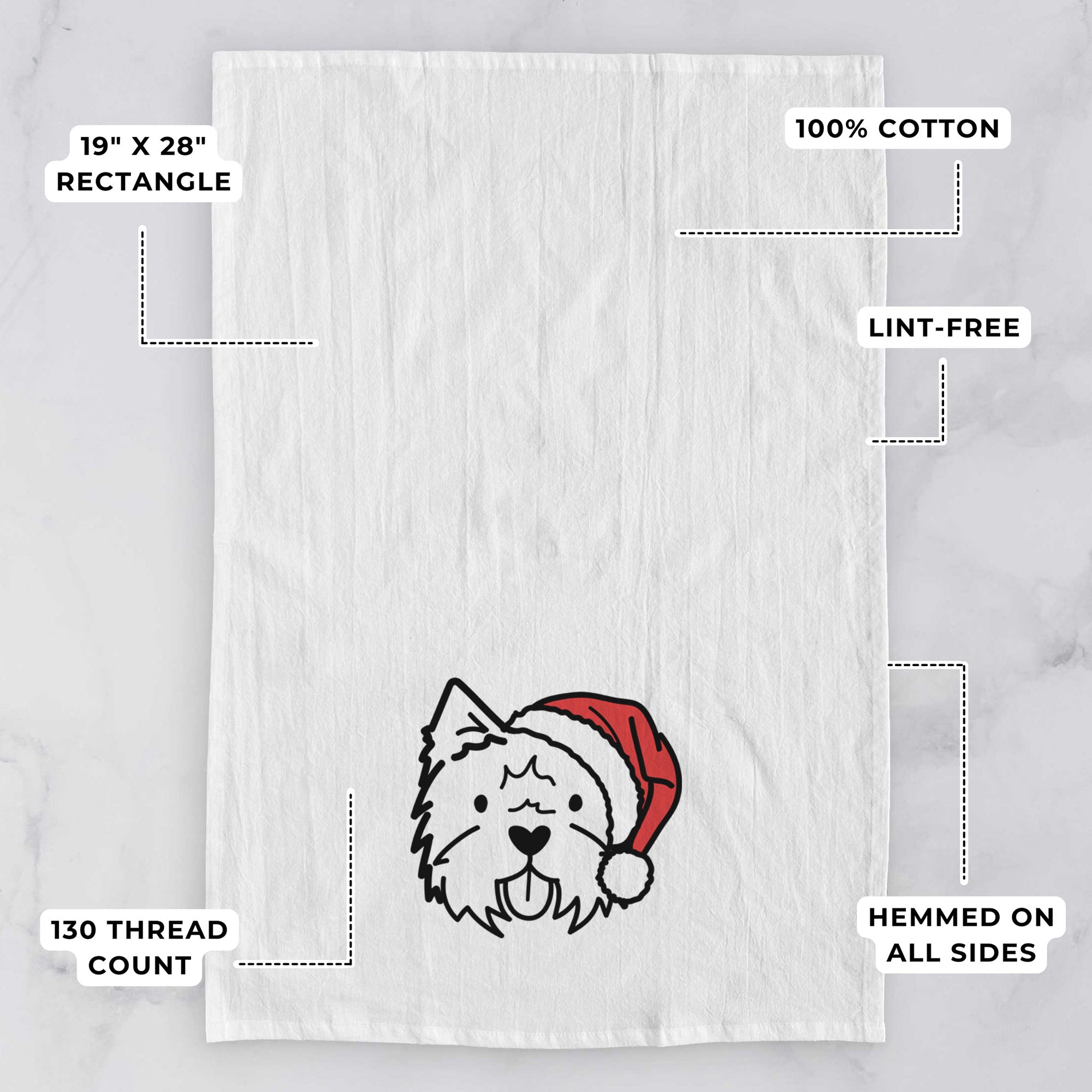 Jolly West Highland Terrier - Tea Towel