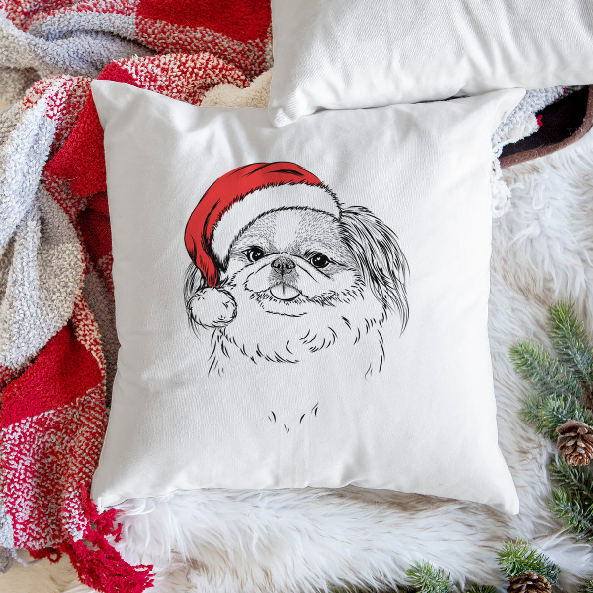 Abra Bean the Pekingese - Throw Pillow Cover