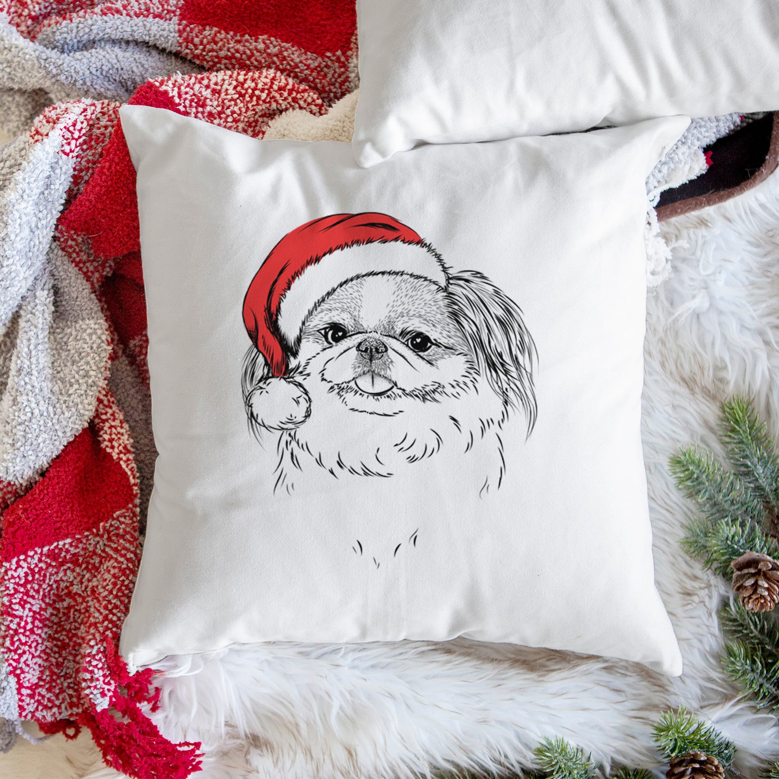 Abra Bean the Pekingese - Throw Pillow Cover