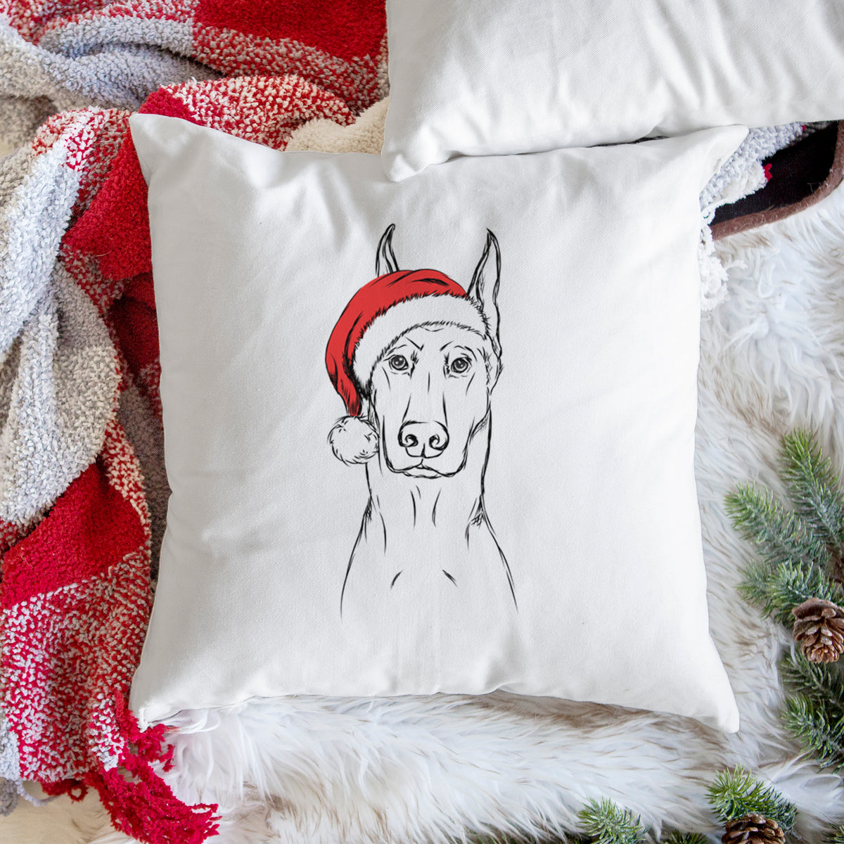 Ace the Doberman Pinscher - Throw Pillow Cover