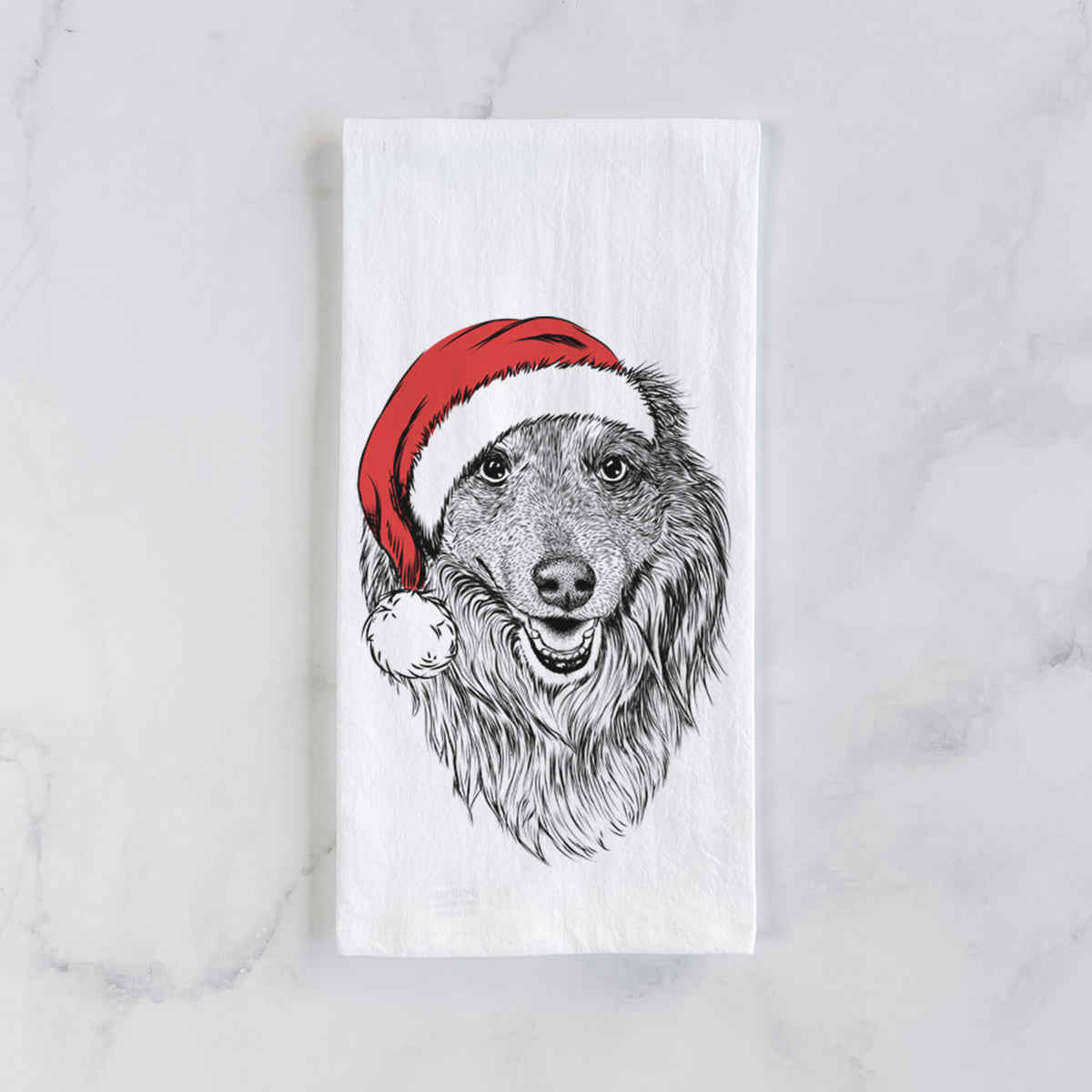 Addie the Collie Mix Tea Towel