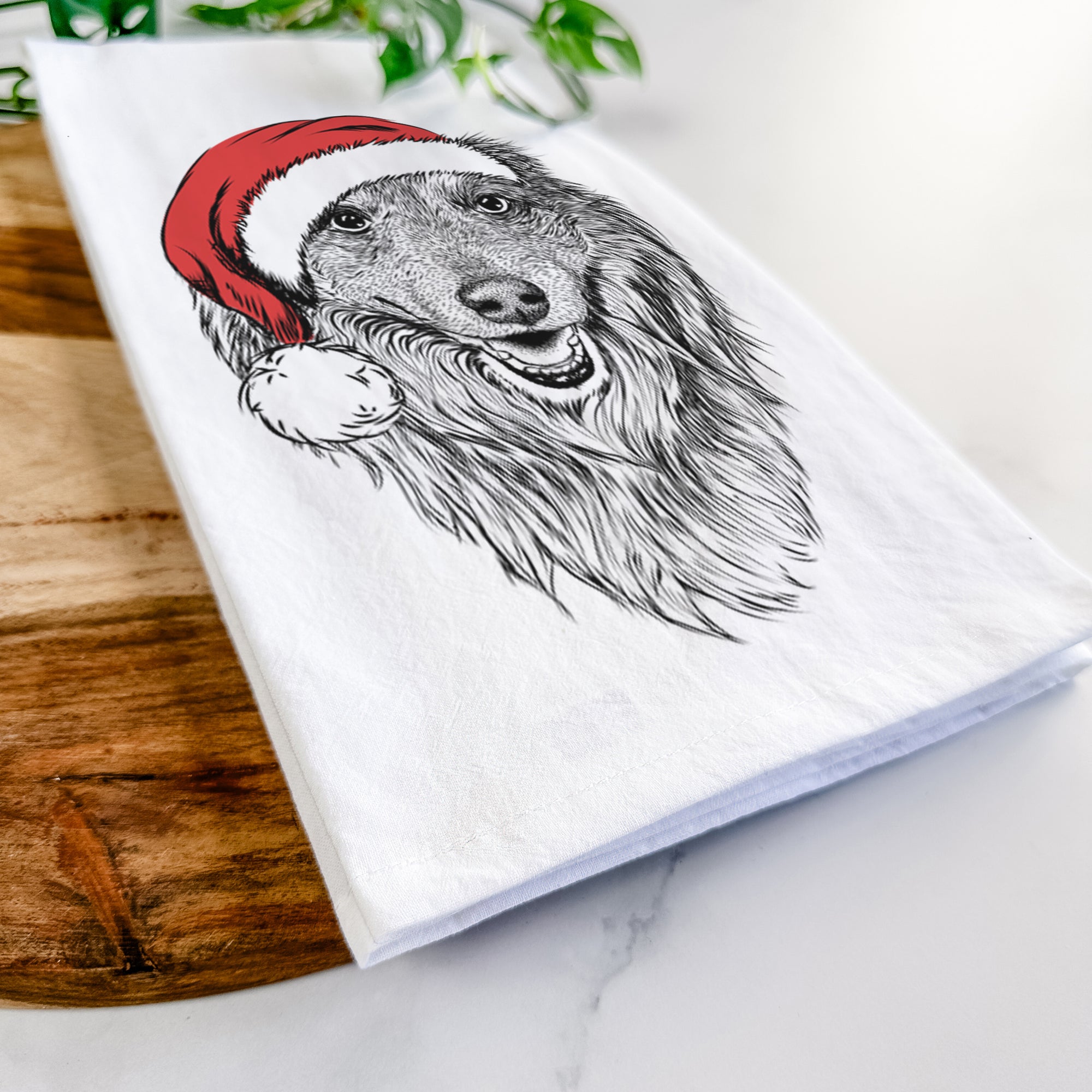 Addie the Collie Mix Tea Towel