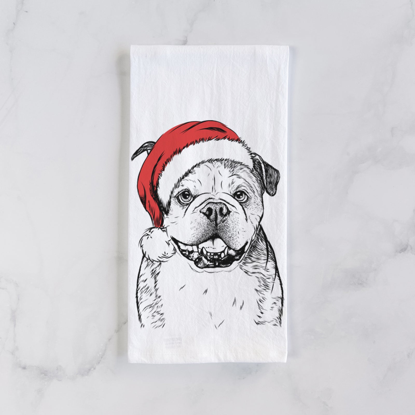 Agatha the Boston Bulldog Tea Towel