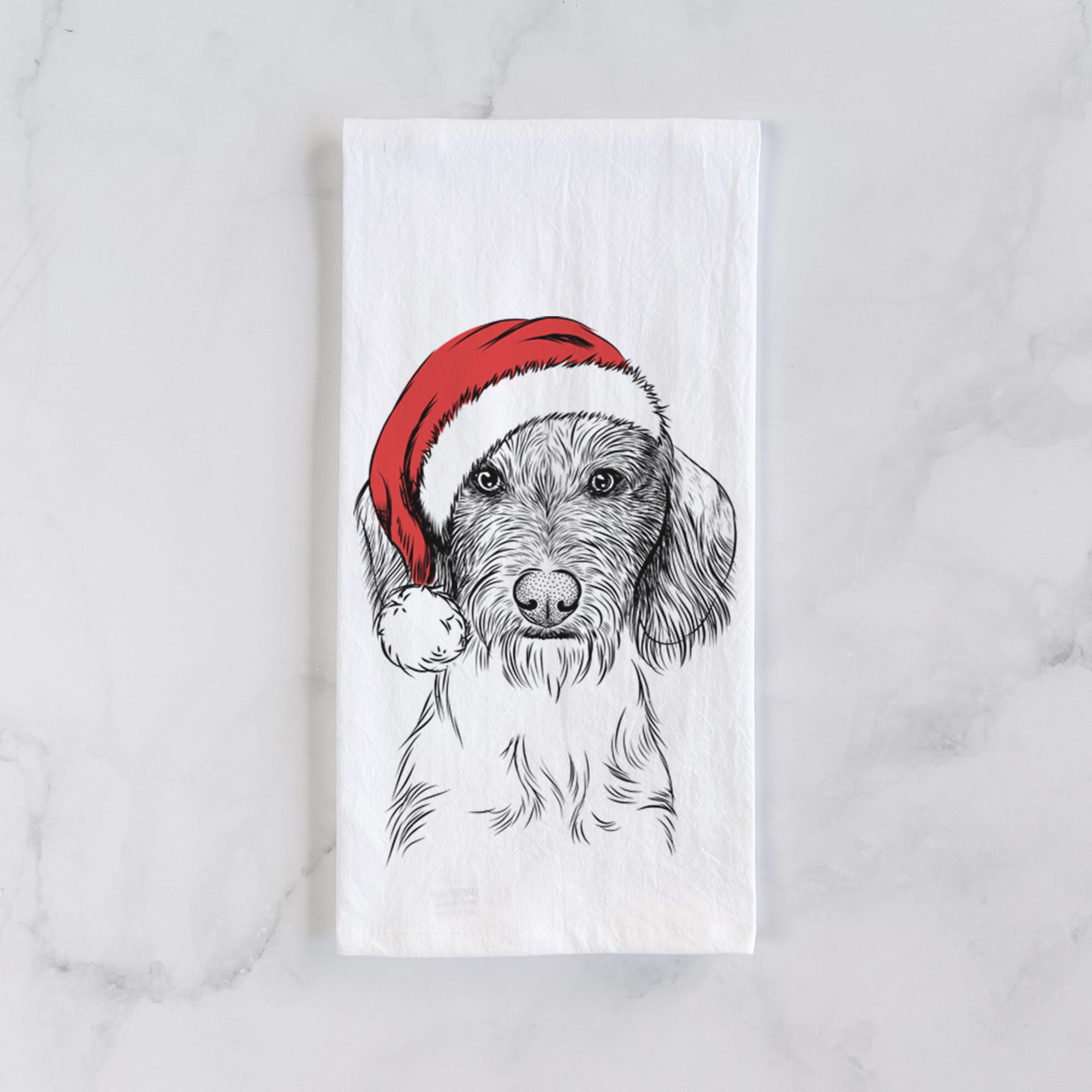 Almond the Wirehaired Dachshund Tea Towel