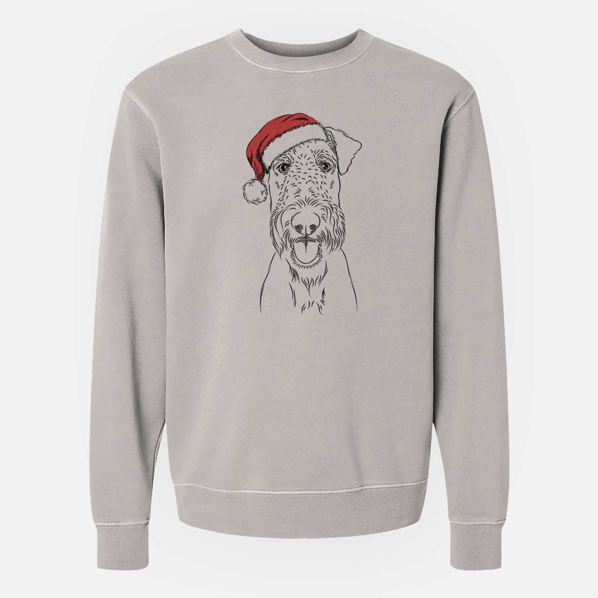 Santa Andy the Airedale Terrier - Unisex Pigment Dyed Crew Sweatshirt