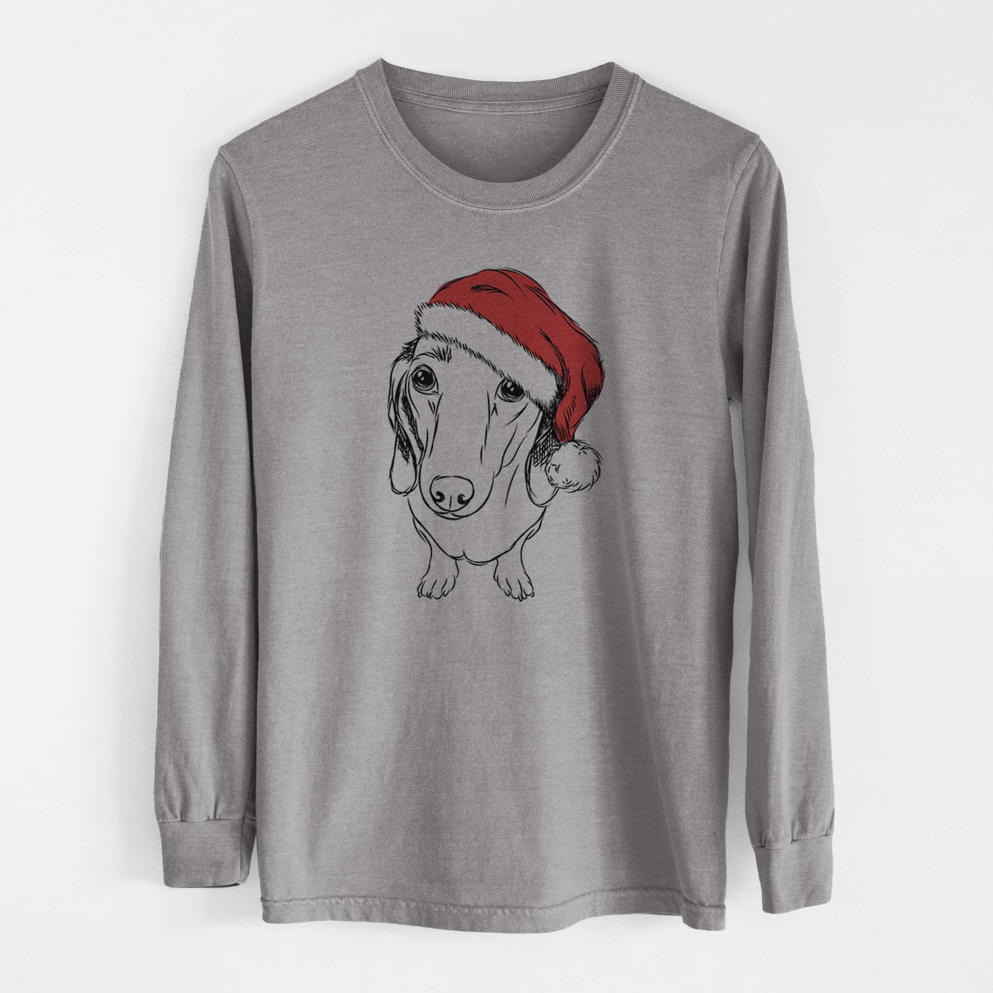 Santa Annabelle the Dachshund - Men's Heavyweight 100% Cotton Long Sleeve